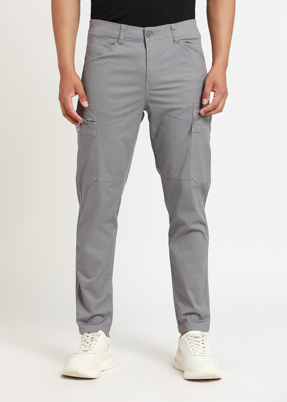 Grizzly Grey Zip Cargo Pants