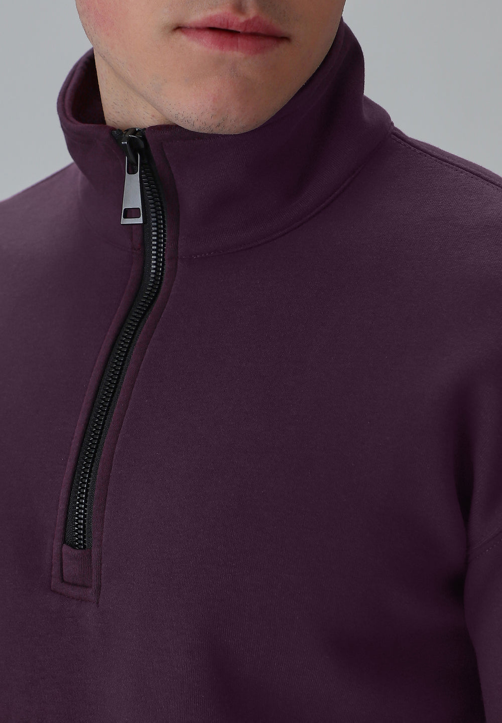 Half Zipped Purple Sweatshirt