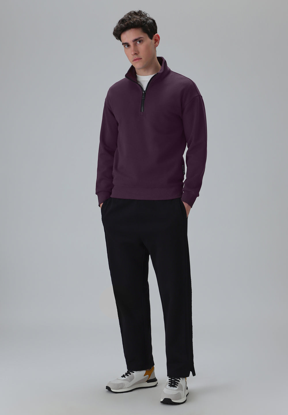 Half Zipped Purple Sweatshirt