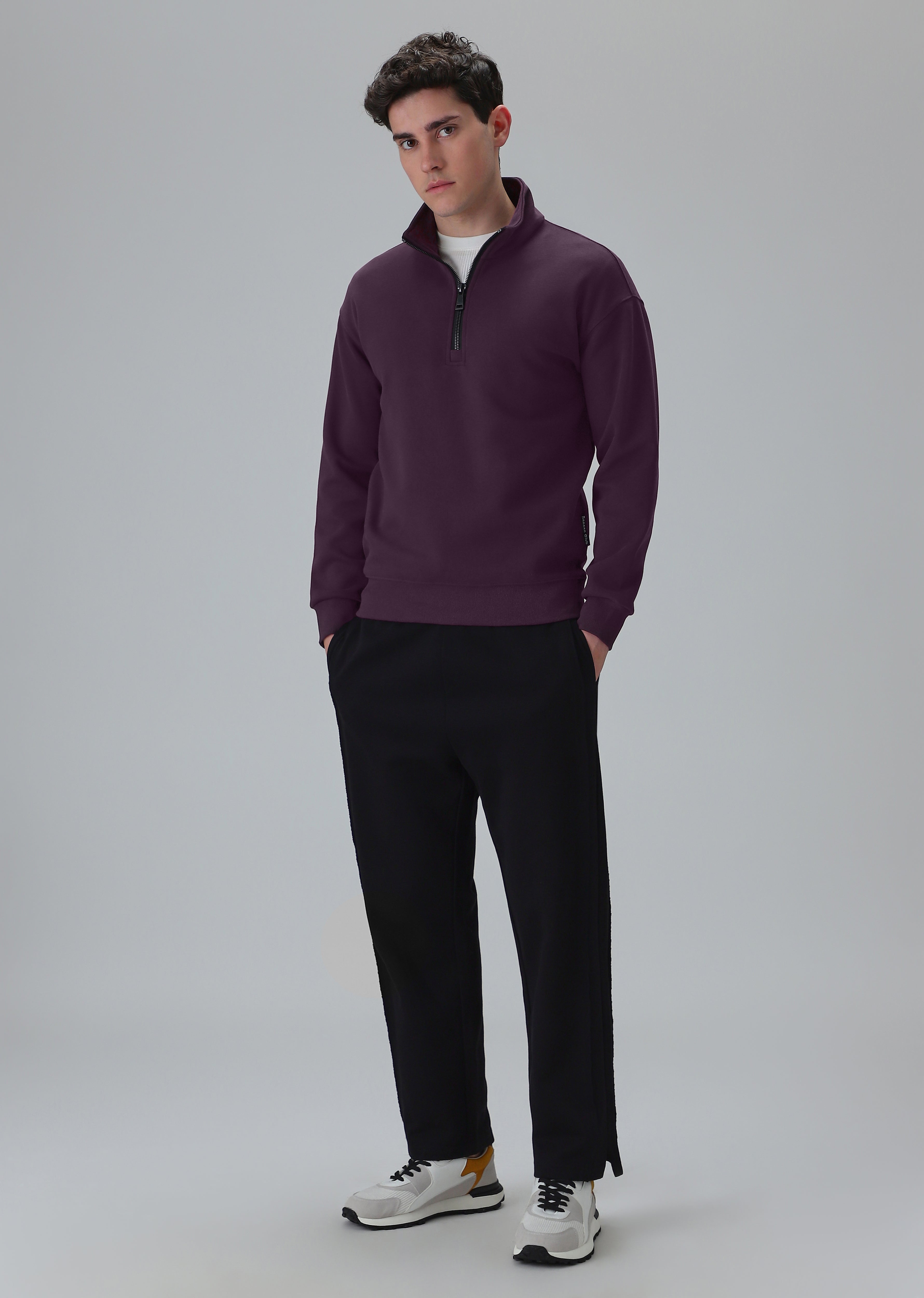 Half Zipped Purple Sweatshirt