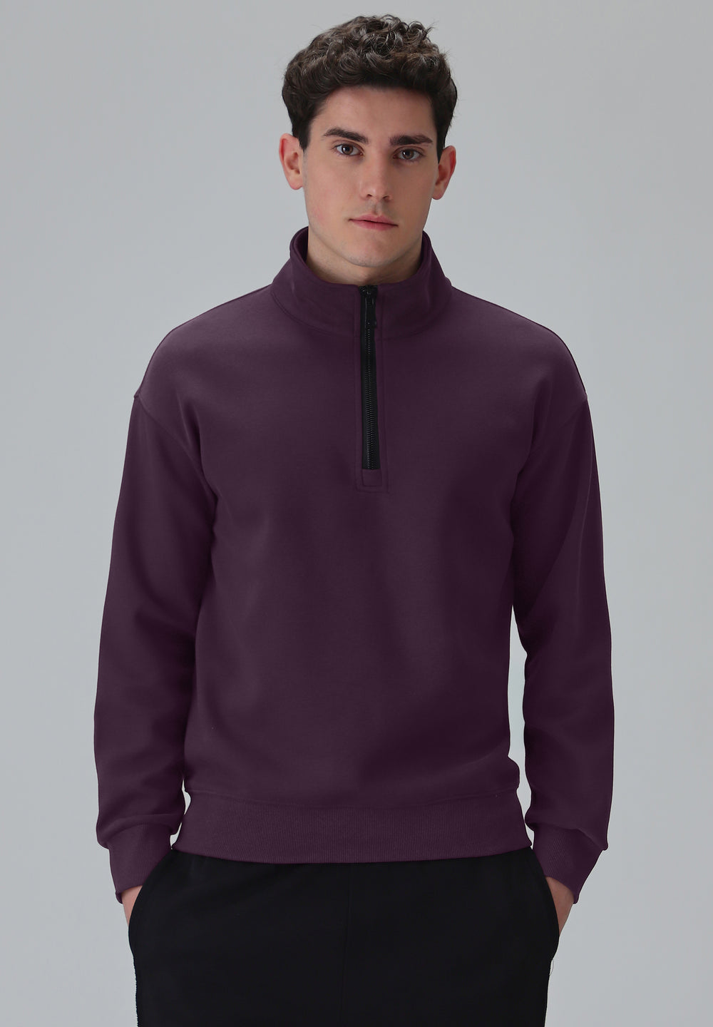 Half Zipped Purple Sweatshirt