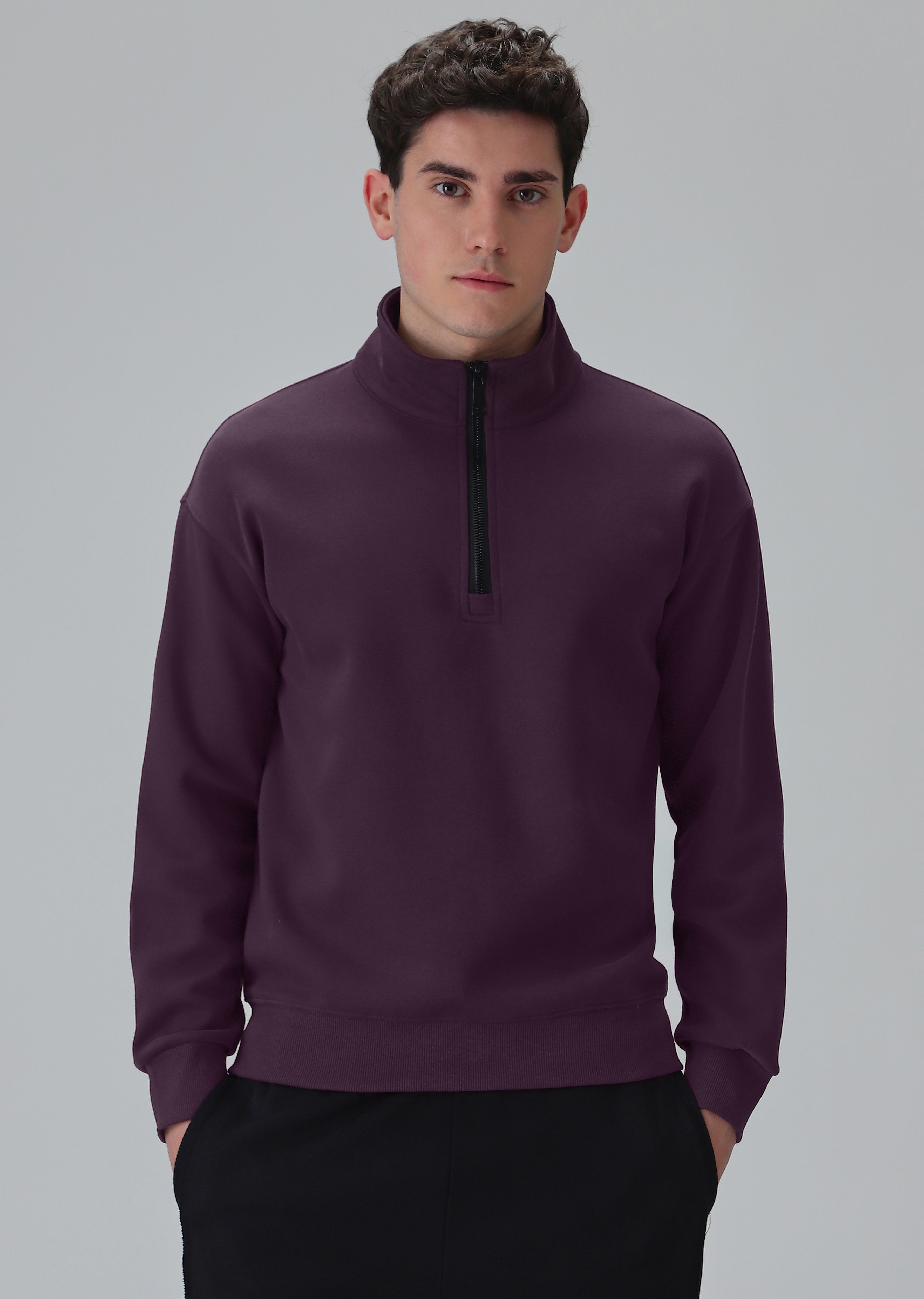 Half Zipped Purple Sweatshirt