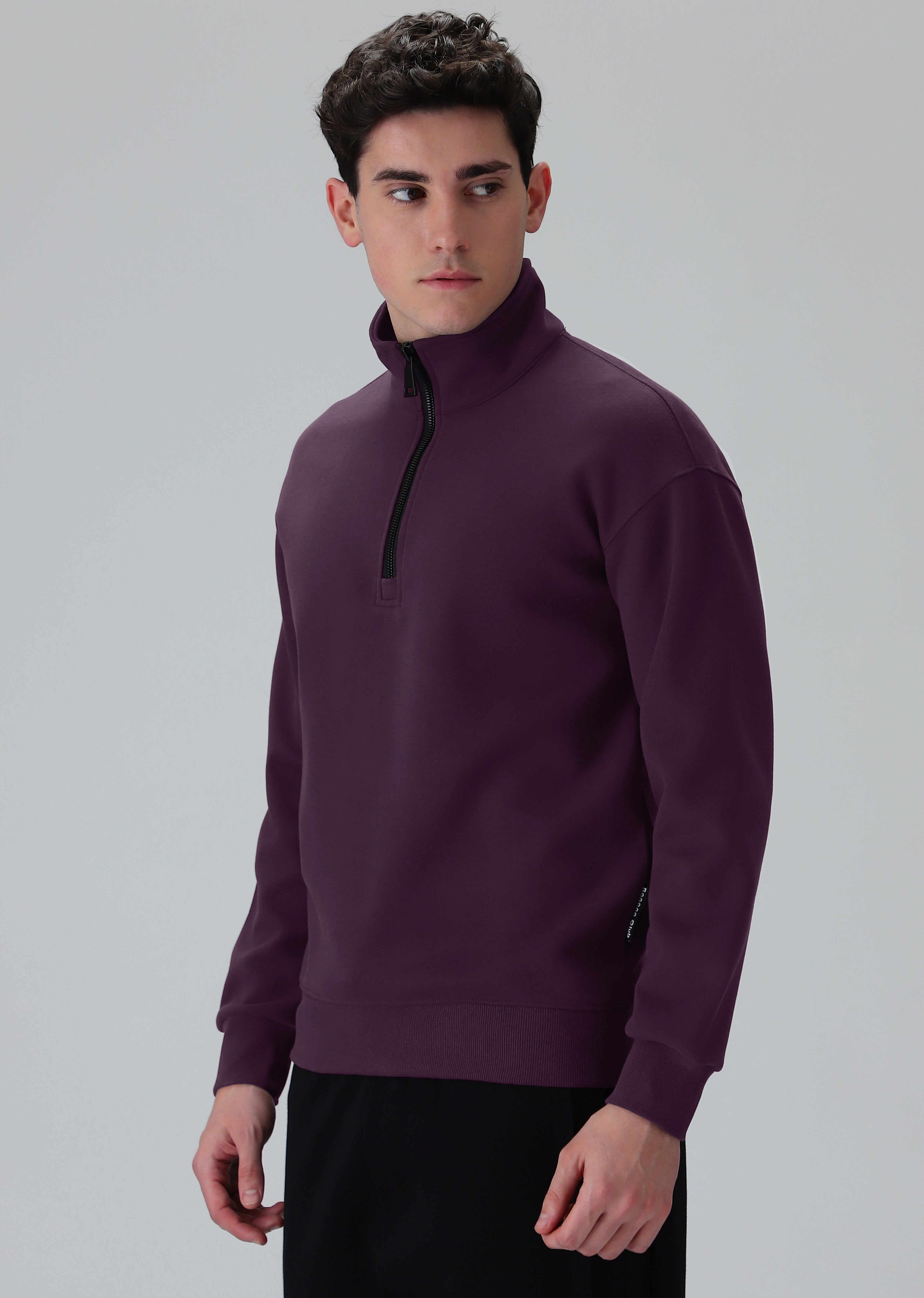 Half Zipped Purple Sweatshirt