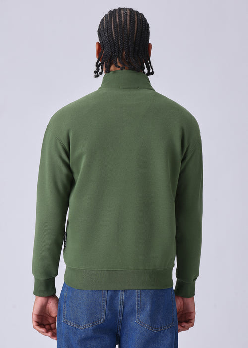 Half Zipper Green Sweatshirt