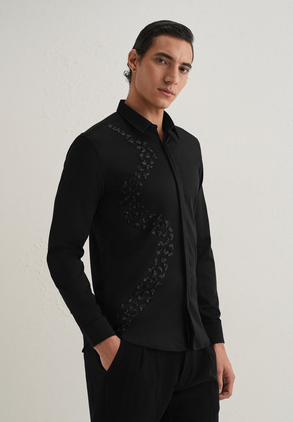 Handcrafted Black Designer Shirt