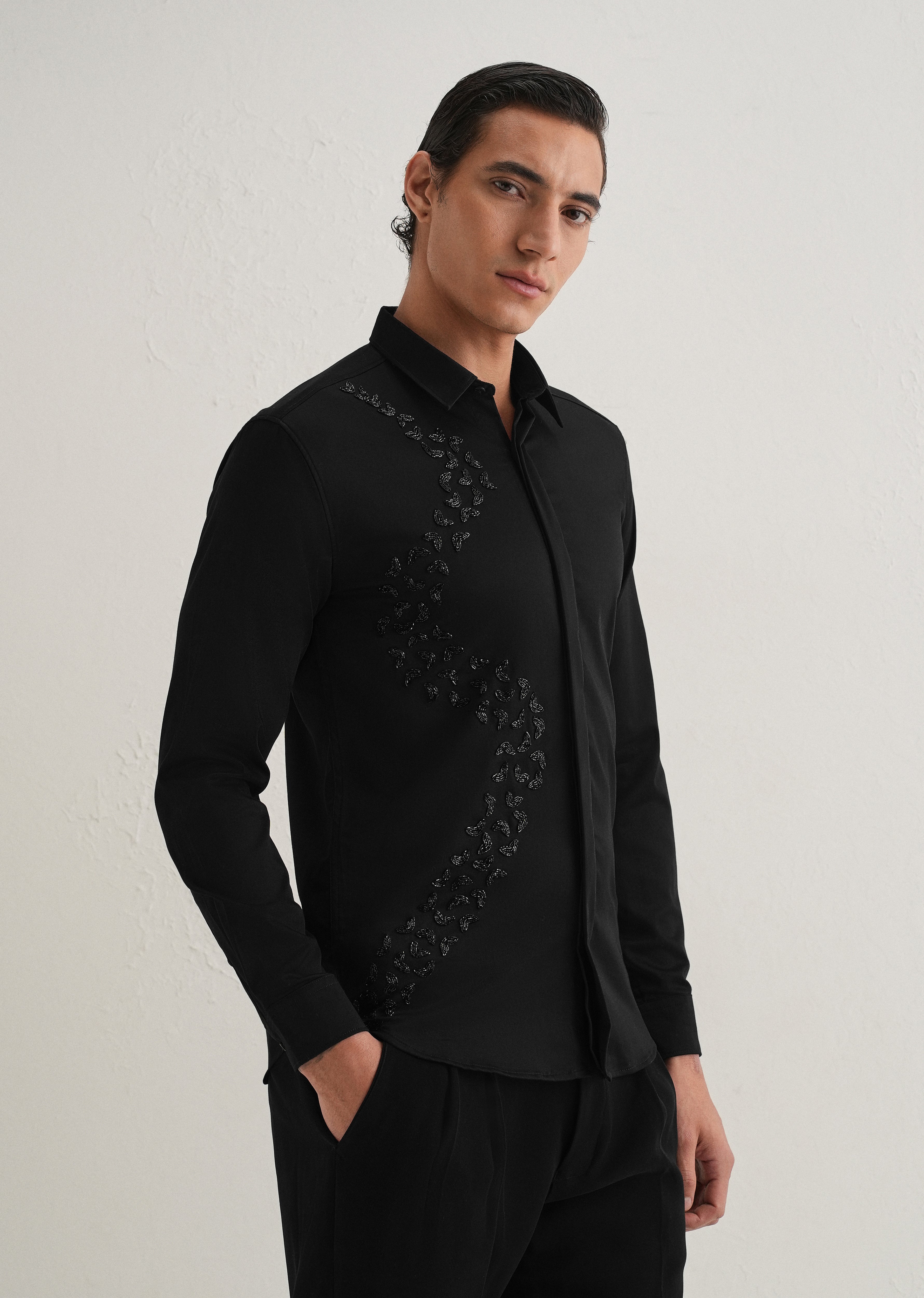 Handcrafted Black Designer Shirt