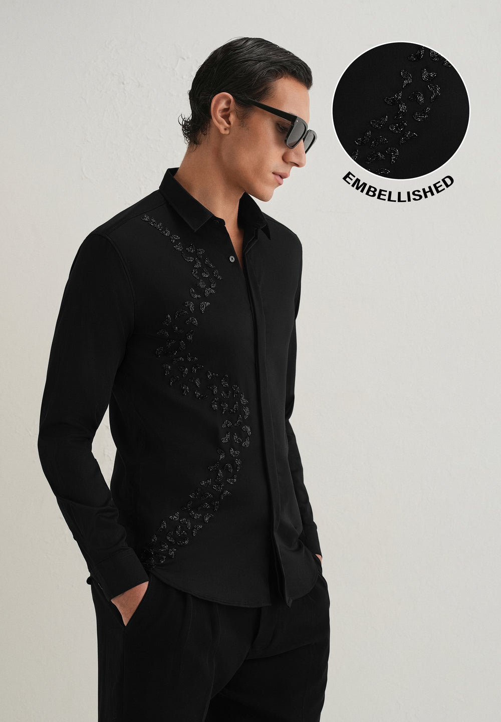 Handcrafted Black Designer Shirt