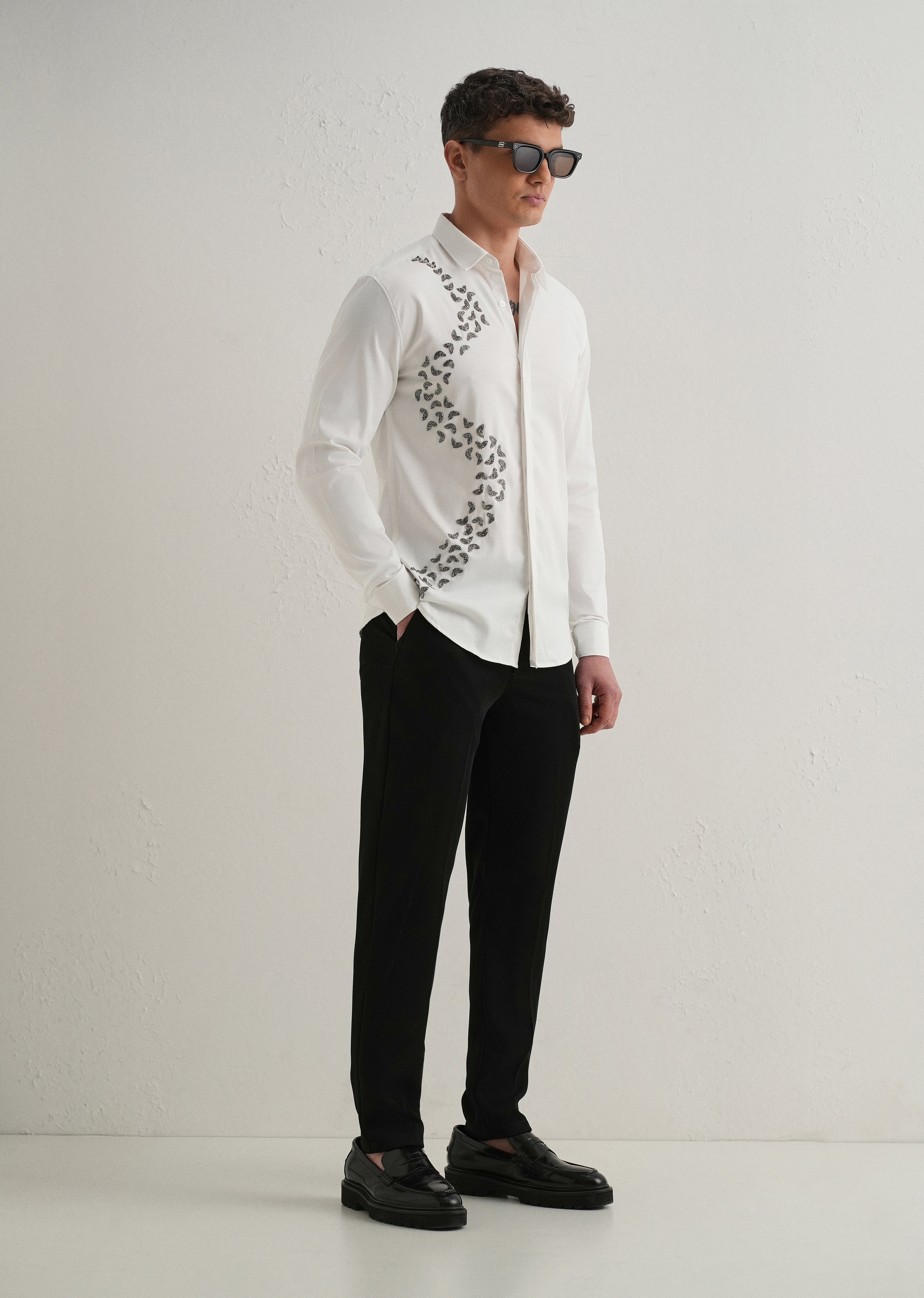 Handcrafted White Designer Shirt