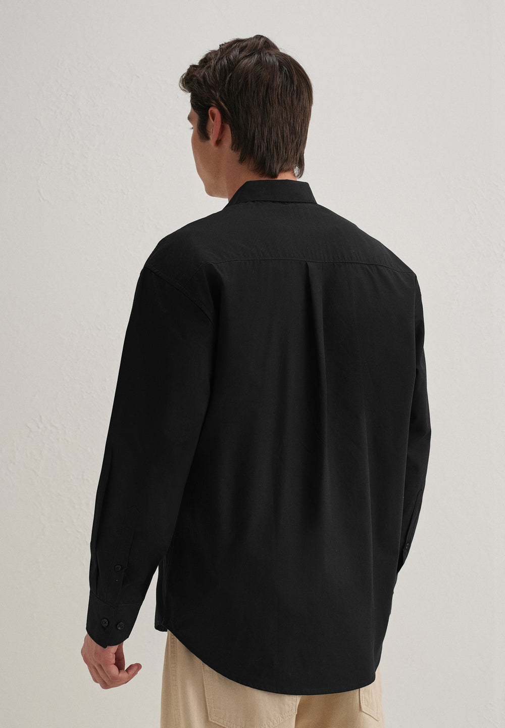 Heart Accent Applique Black Cotton Shirt