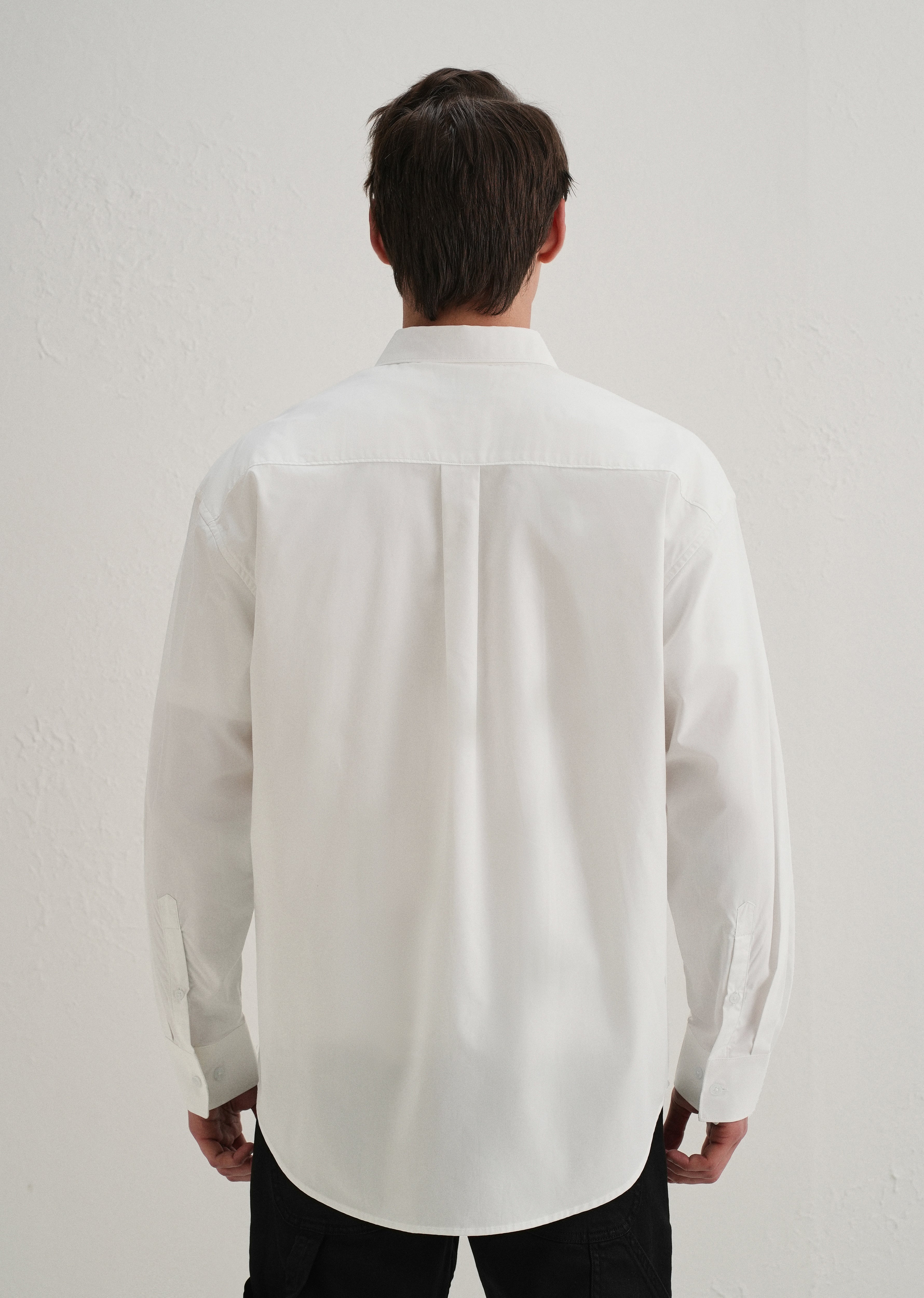 Heart Accent Applique White Cotton Shirt