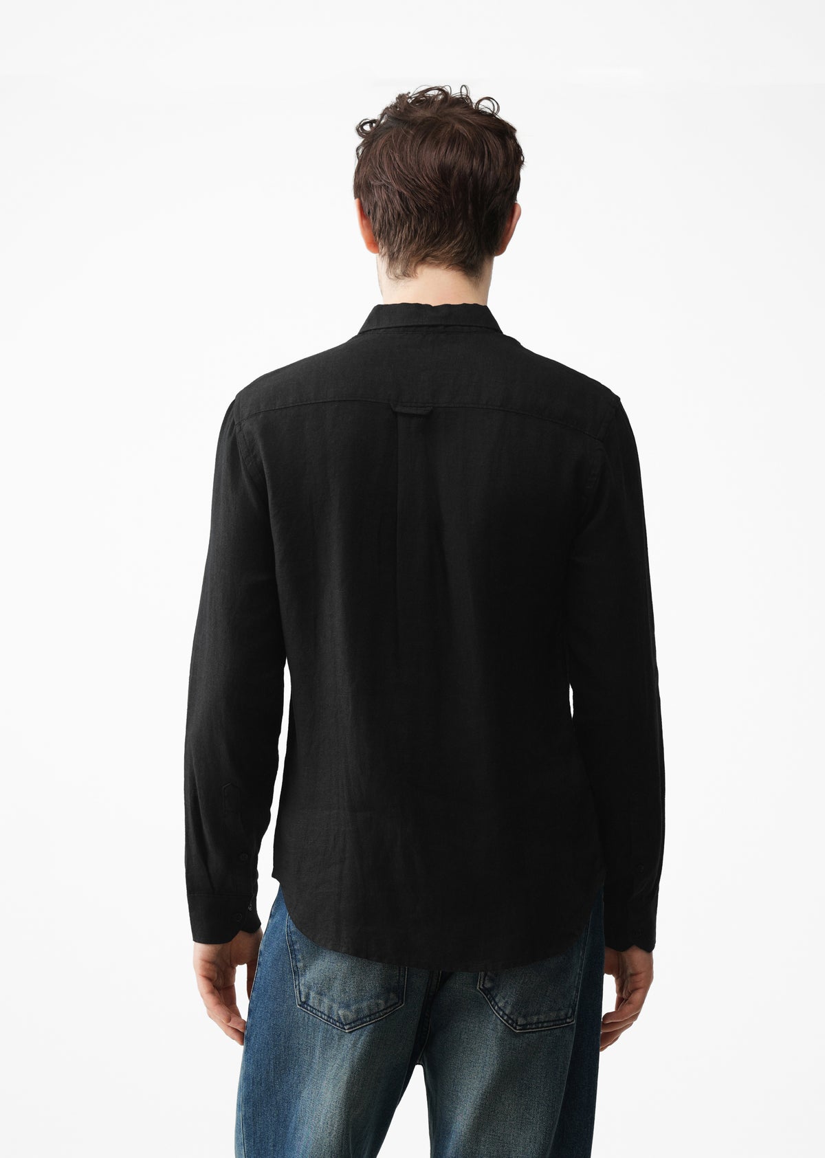 100% Pure Heather Black Linen Shirt