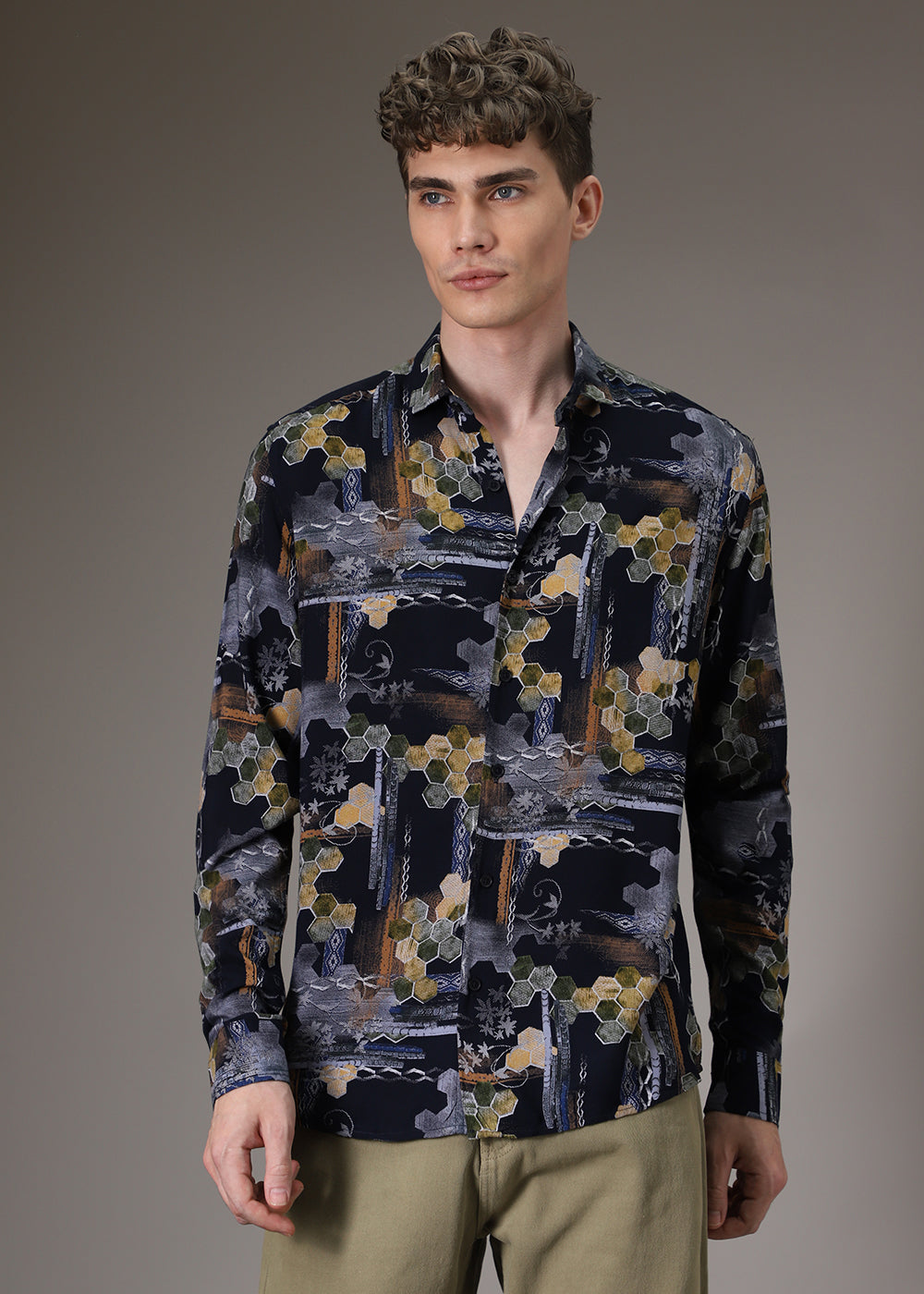 Hexa Print Feather Shirt