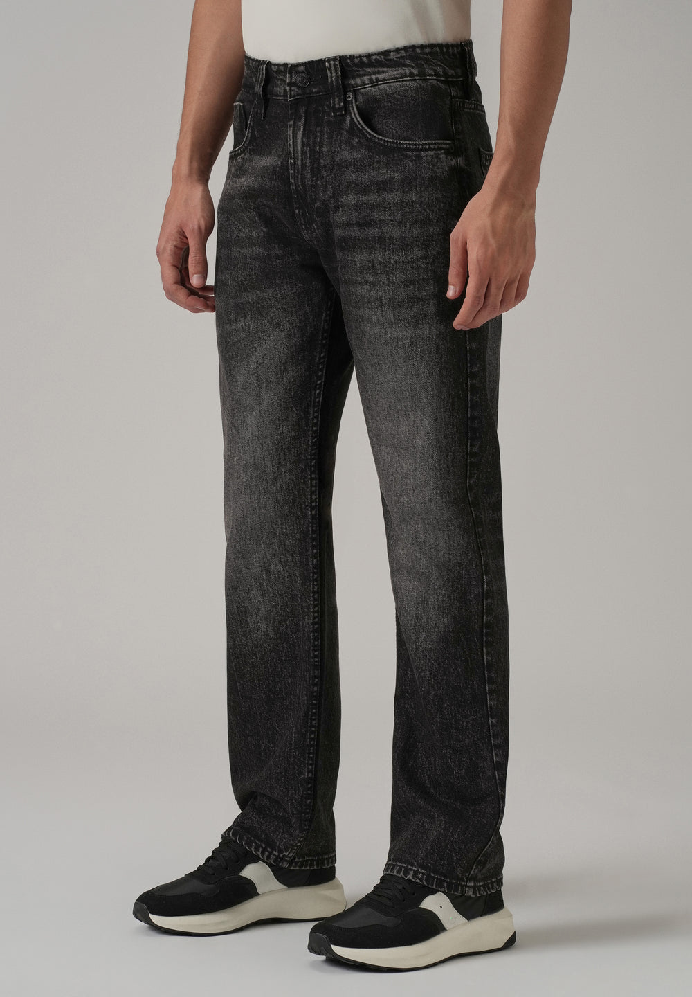 High Fade Black Straight Fit Jeans