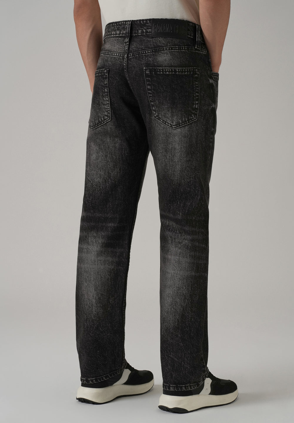 High Fade Black Straight Fit Jeans