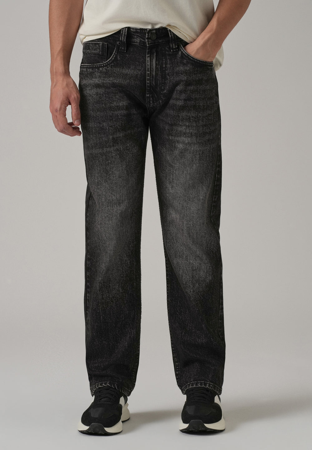 High Fade Black Straight Fit Jeans