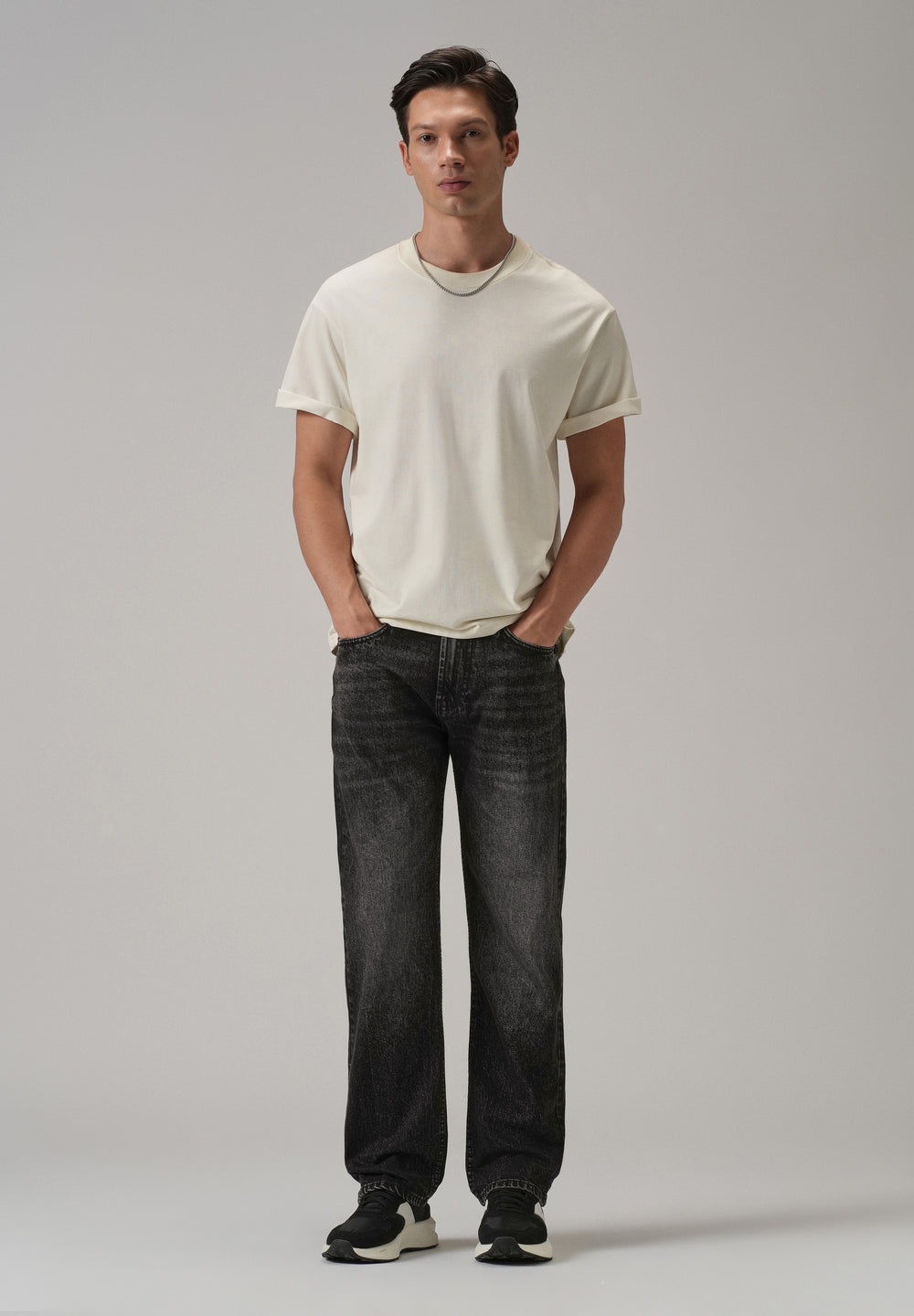 High Fade Black Straight Fit Jeans