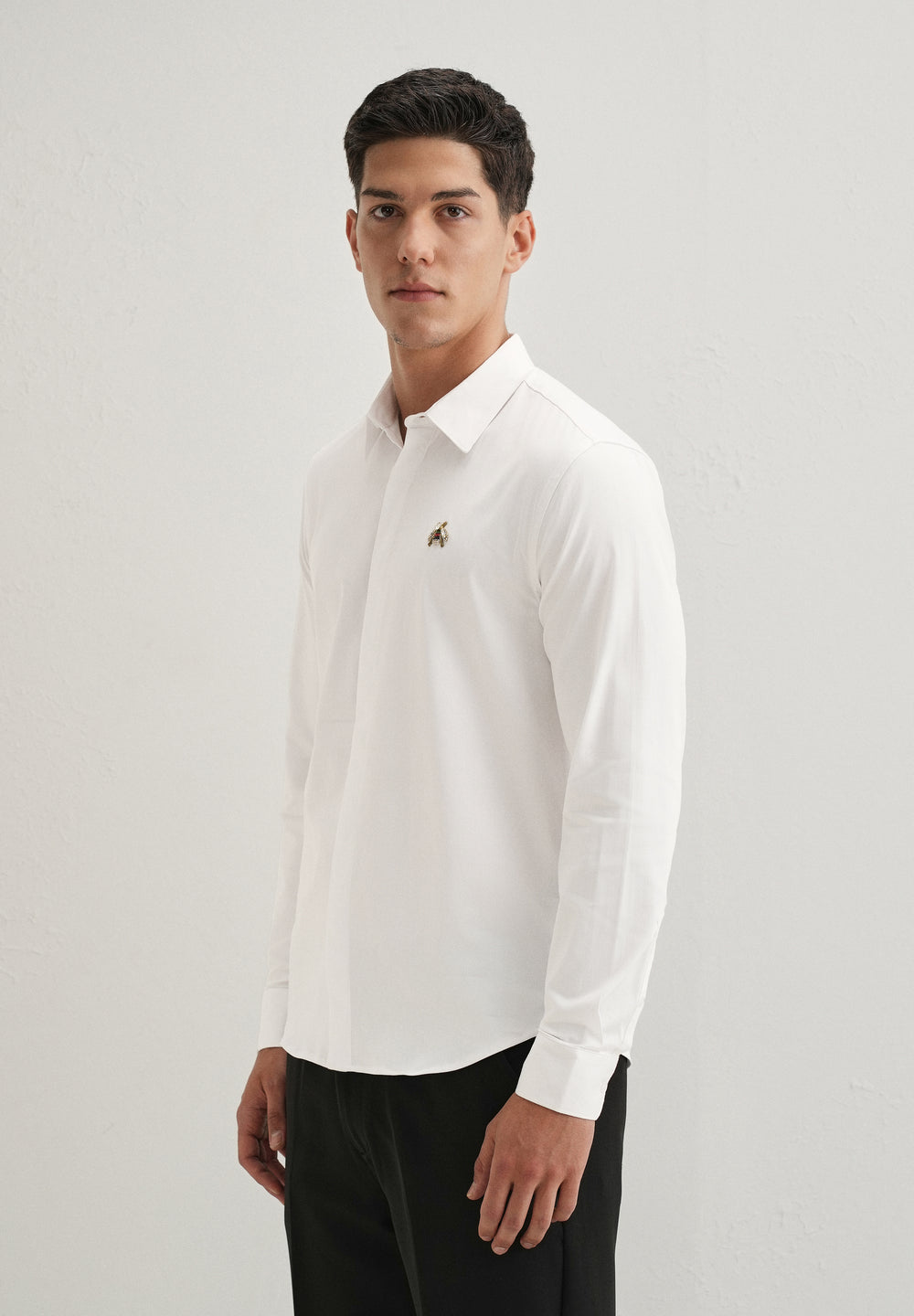 Honey Bee Embellished White Designer Shirt