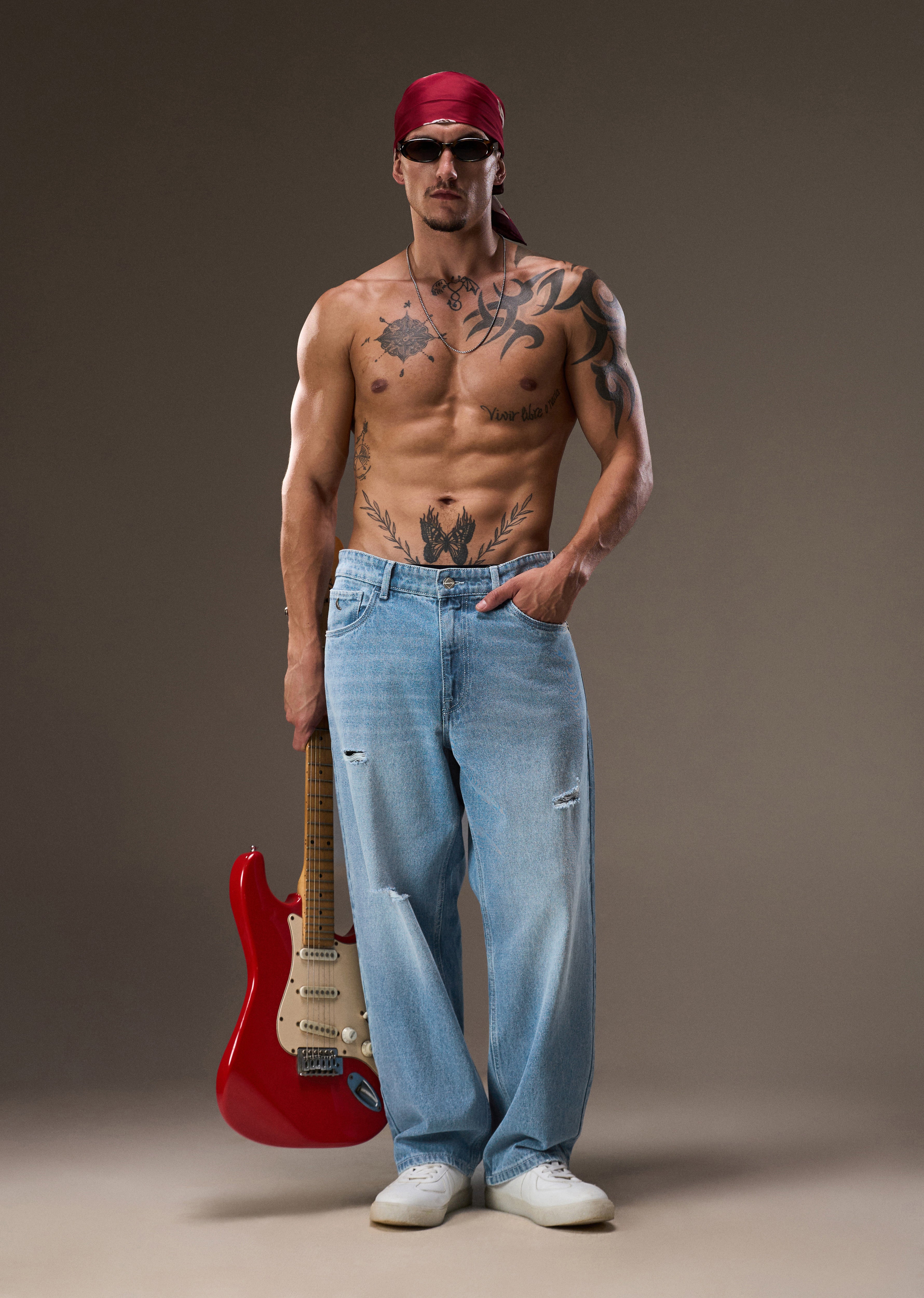 Ice Blue Baggy Fit Jeans