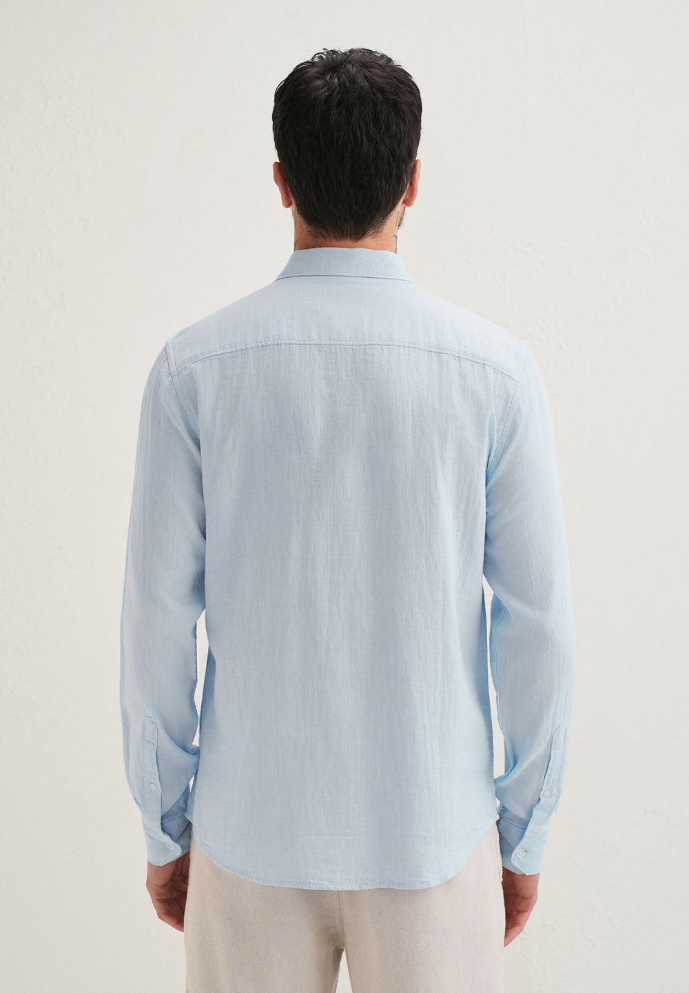 Ice Blue Plain Pure Cotton Shirt
