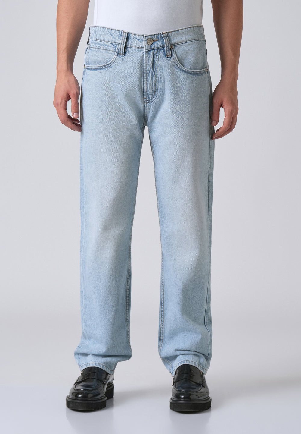 Ice Blue Straight Fit Denim
