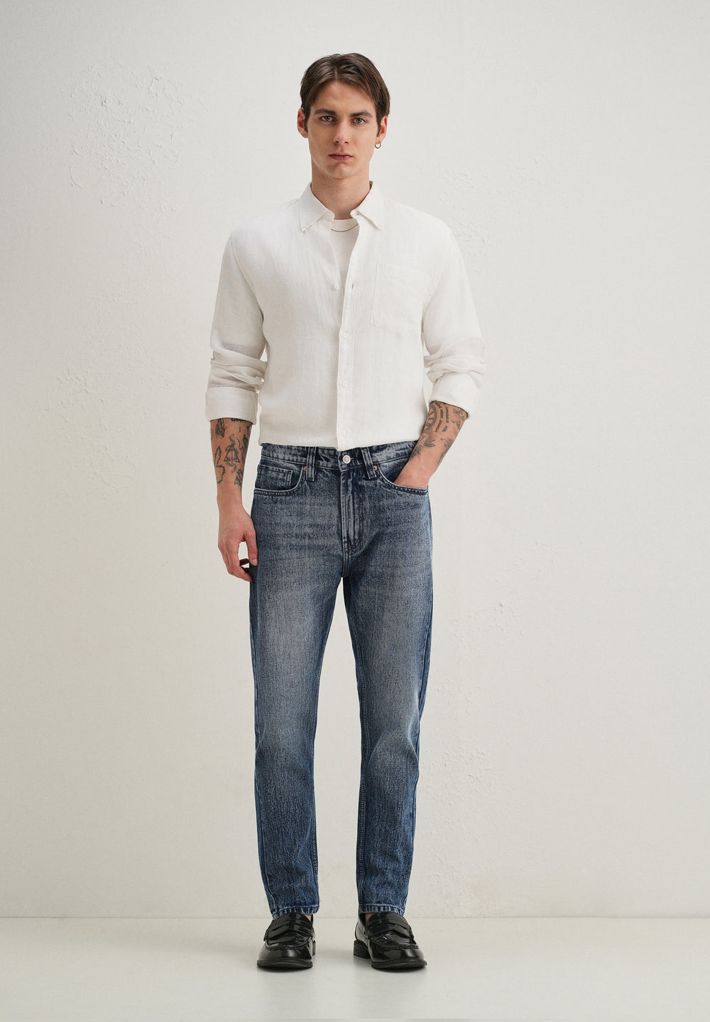 Ice Dark Blue Straight Fit Jeans