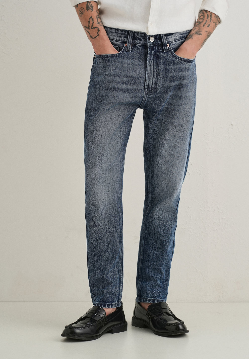 Ice Dark Blue Straight Fit Jeans
