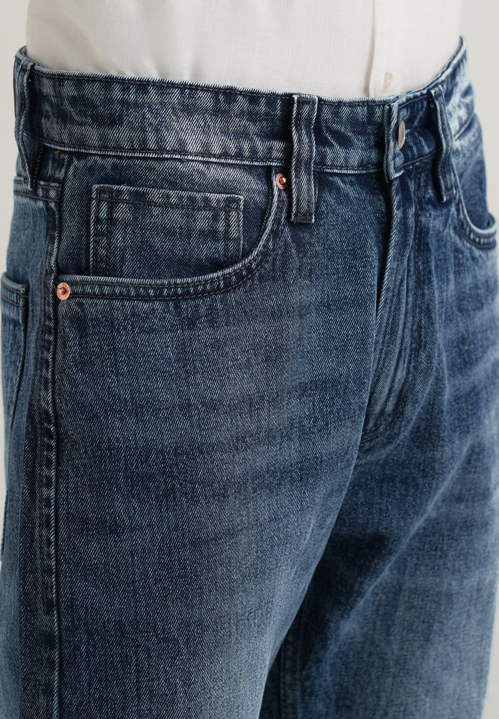 Ice Dark Blue Straight Fit Jeans