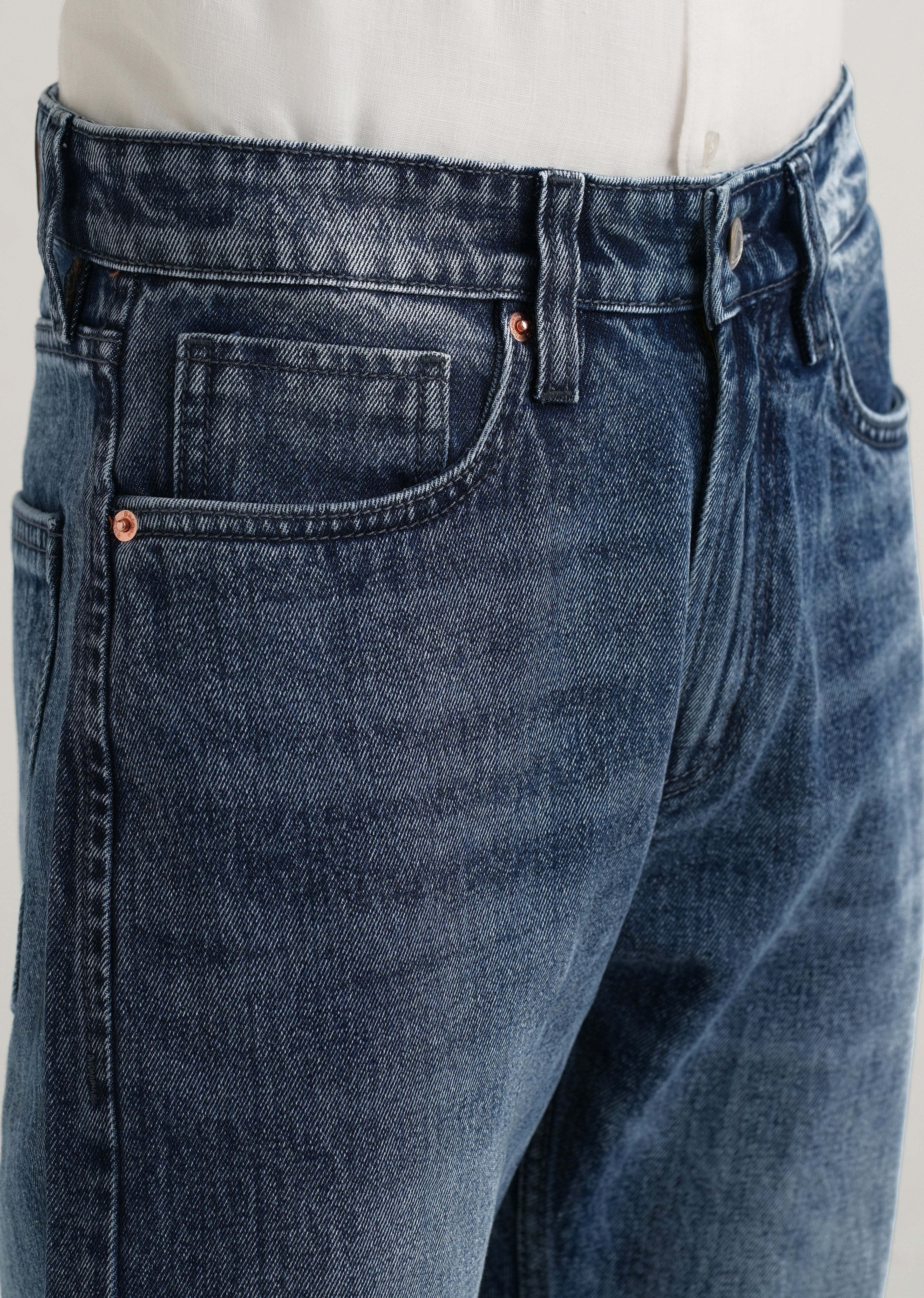 Ice Dark Blue Straight Fit Jeans