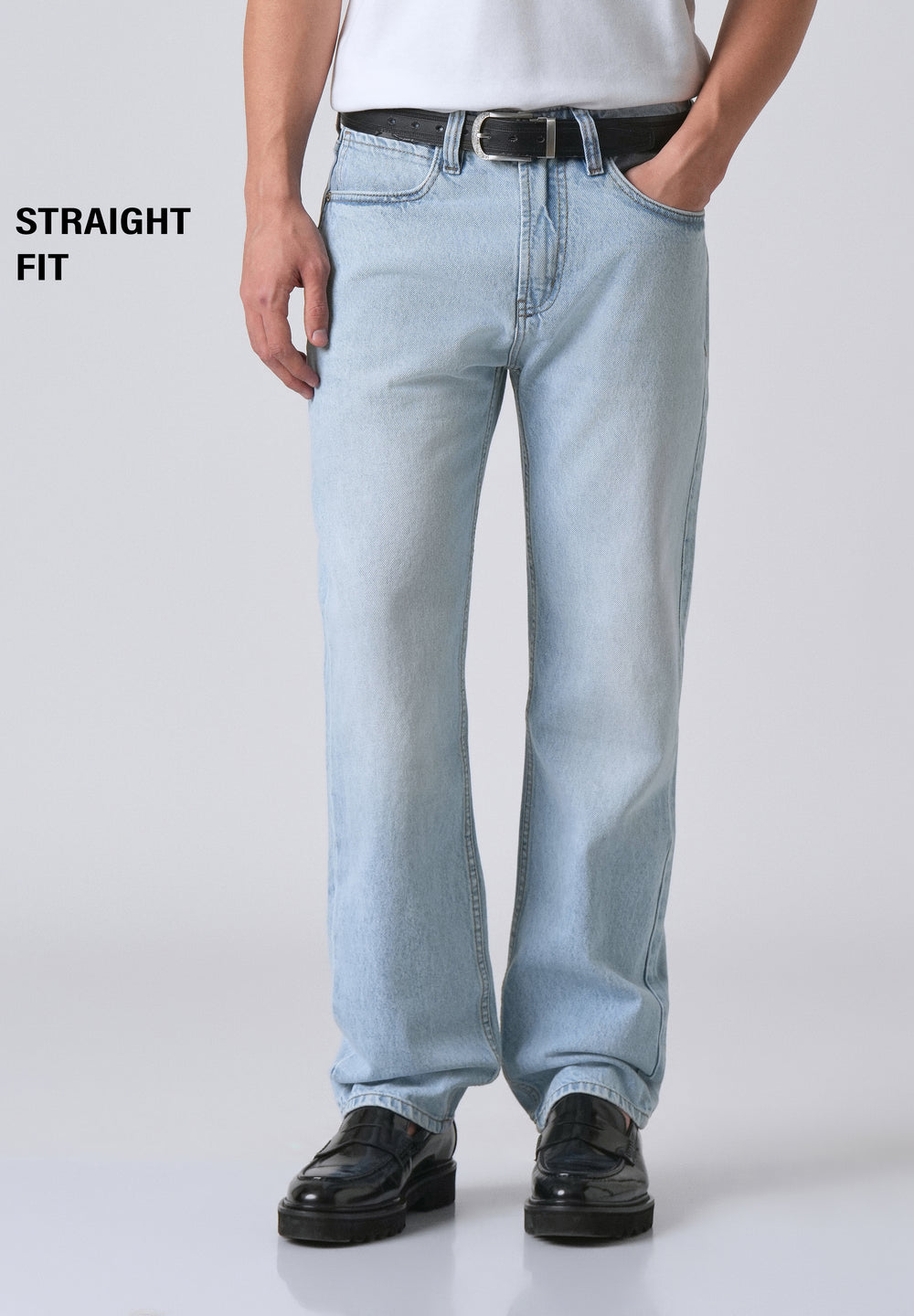 Ice Blue Straight Fit Denim