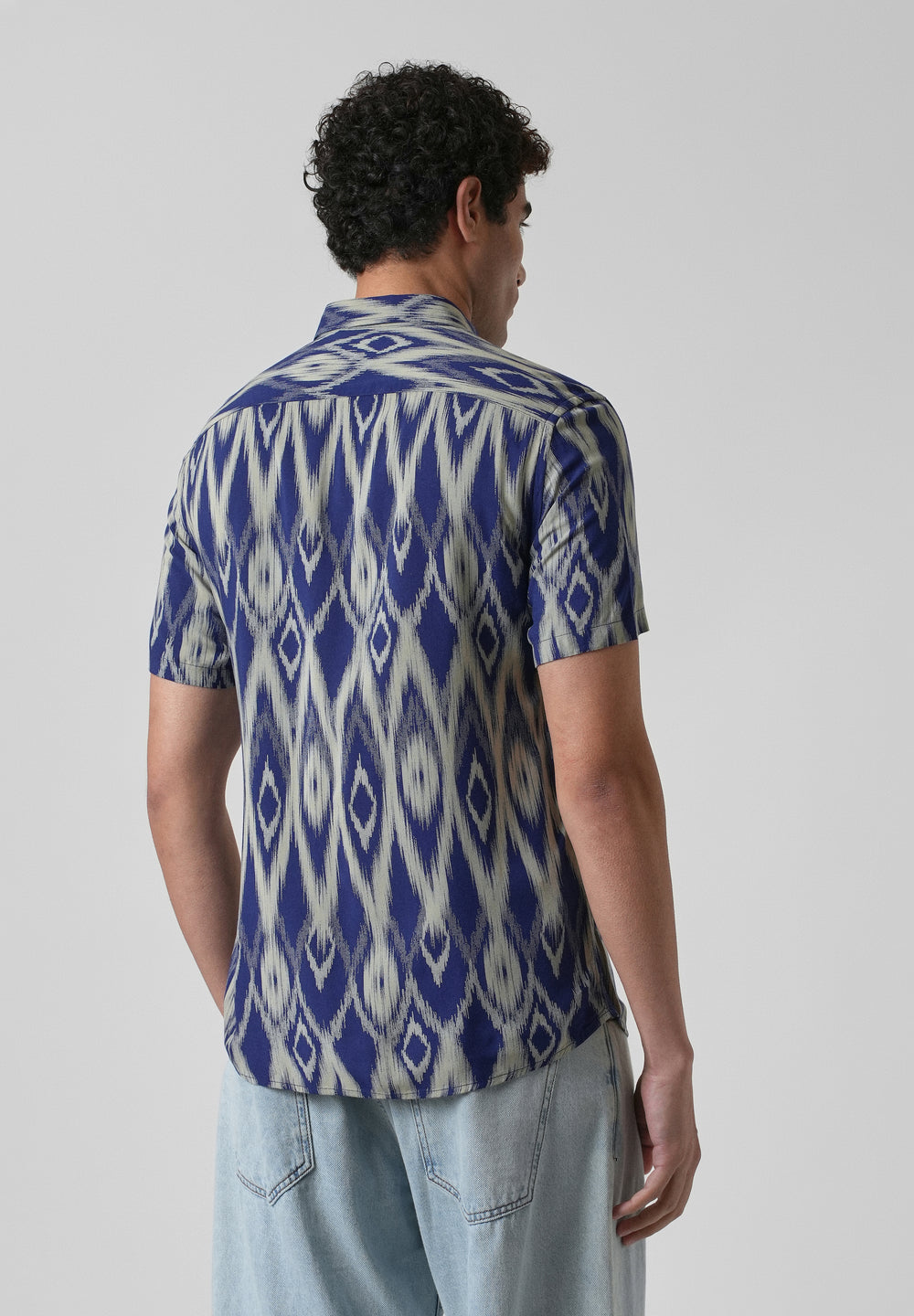 Ikat Blue Feather Shirt