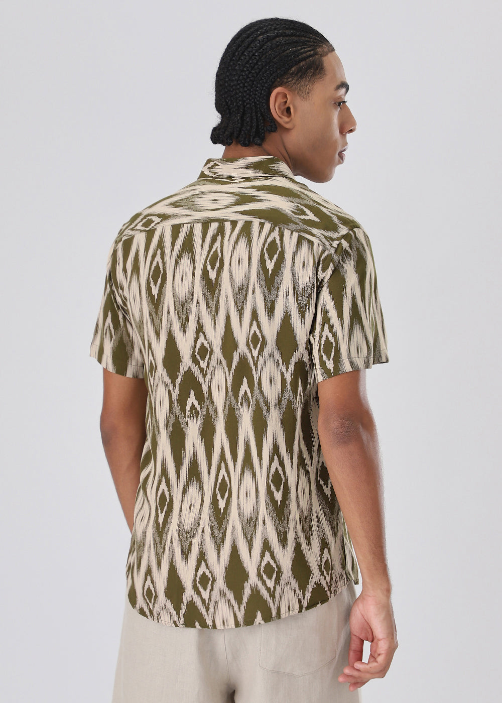 Ikat Olive Feather shirt