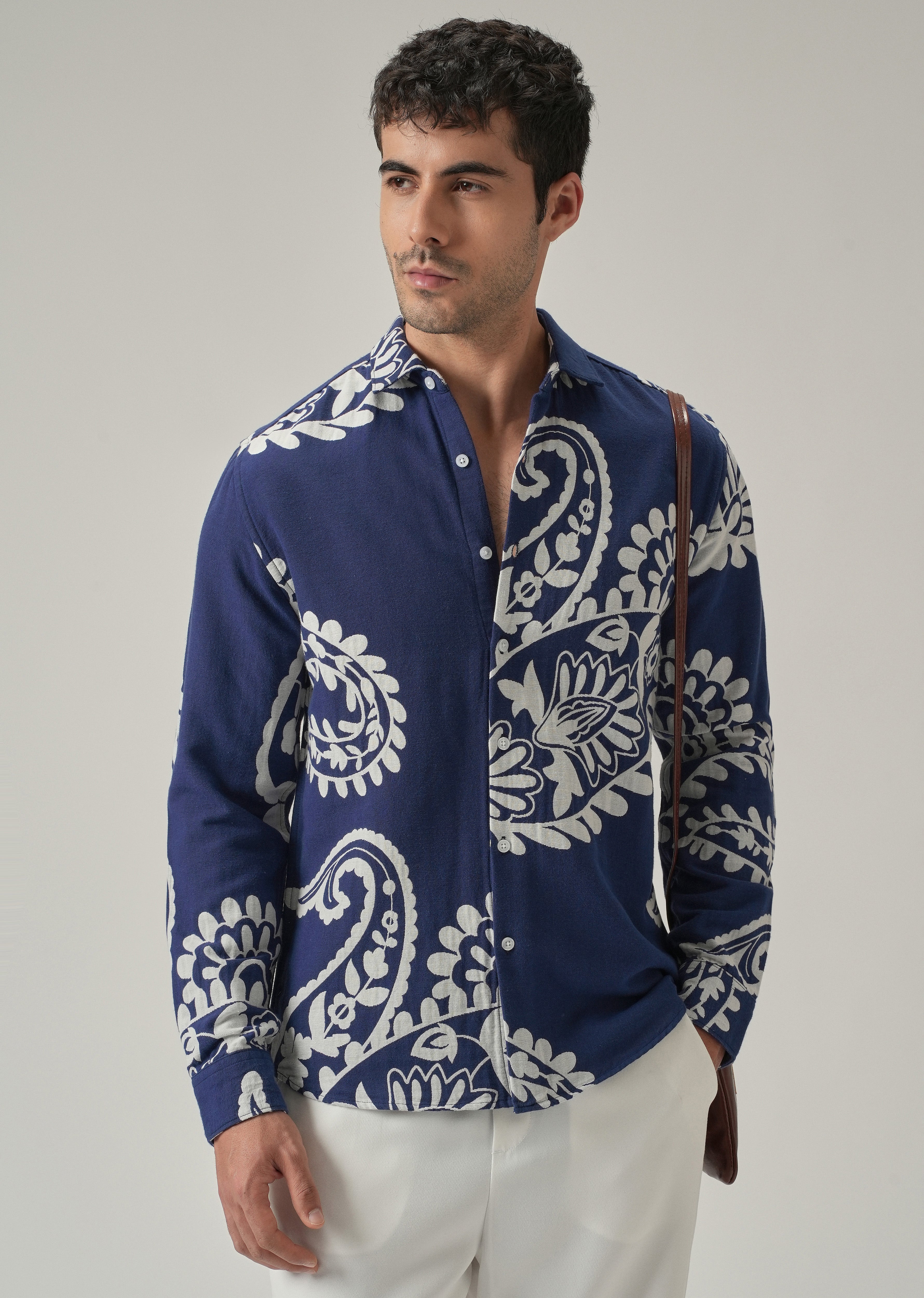 Indigo Paisley Pattern Shirt