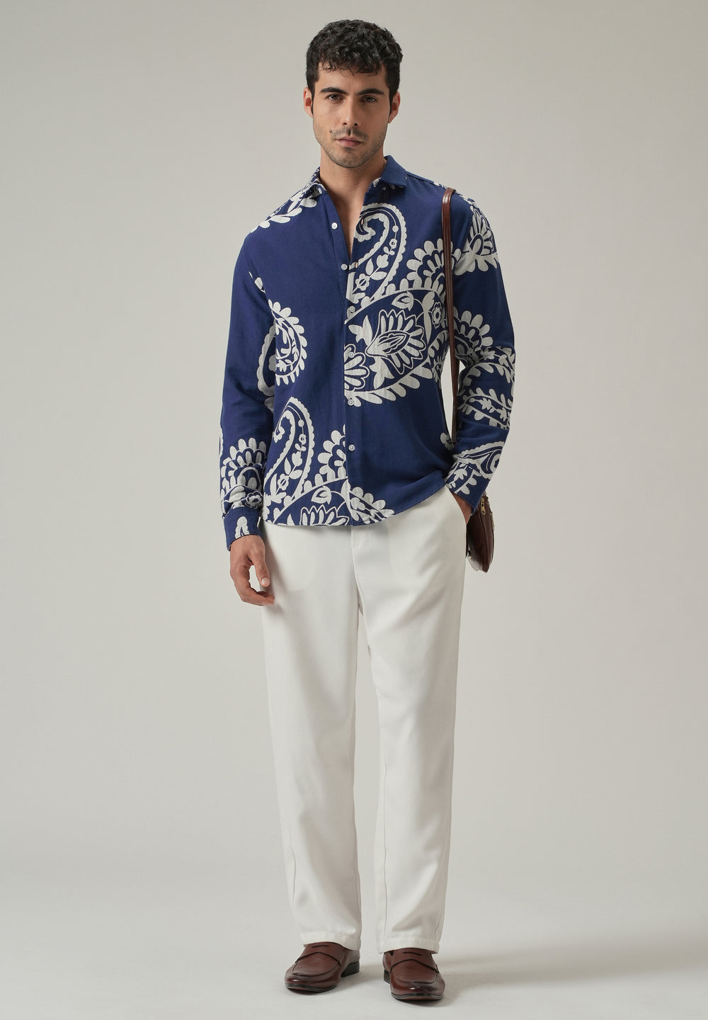 Indigo Paisley Pattern Shirt