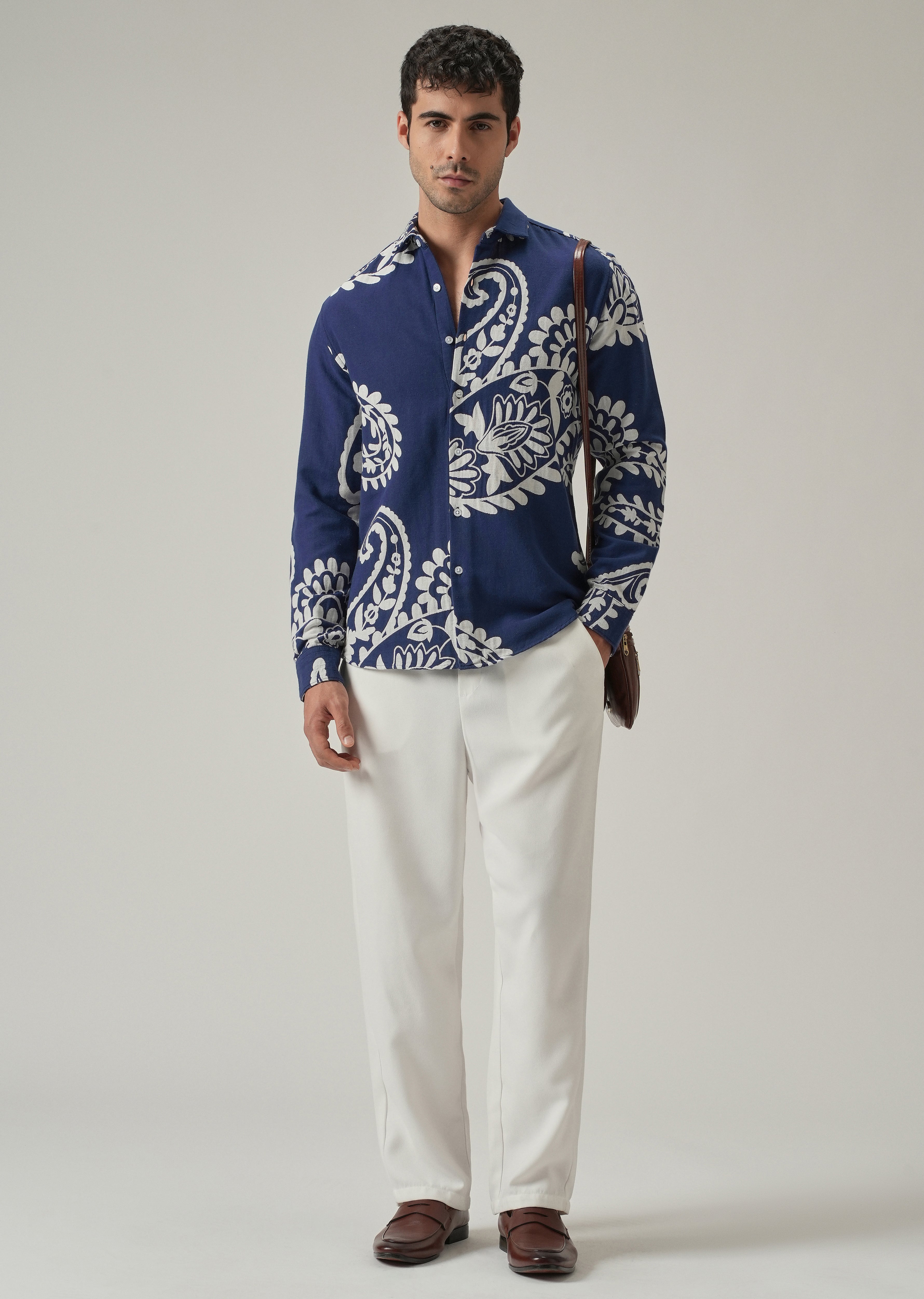 Indigo Paisley Pattern Shirt