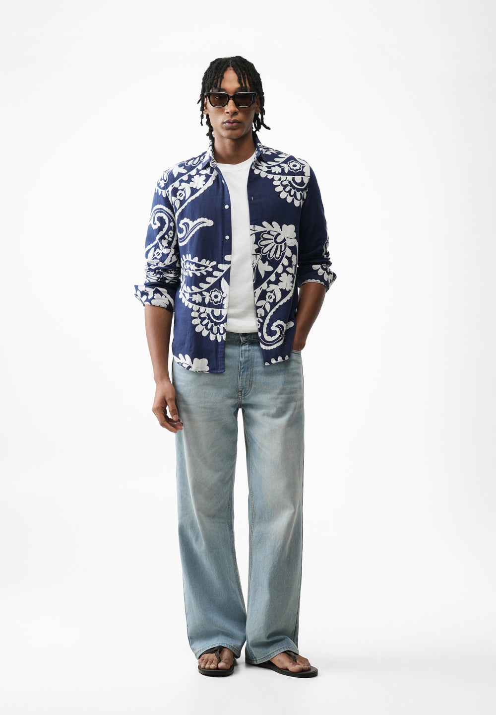 Indigo Pattern Paisley Shirt
