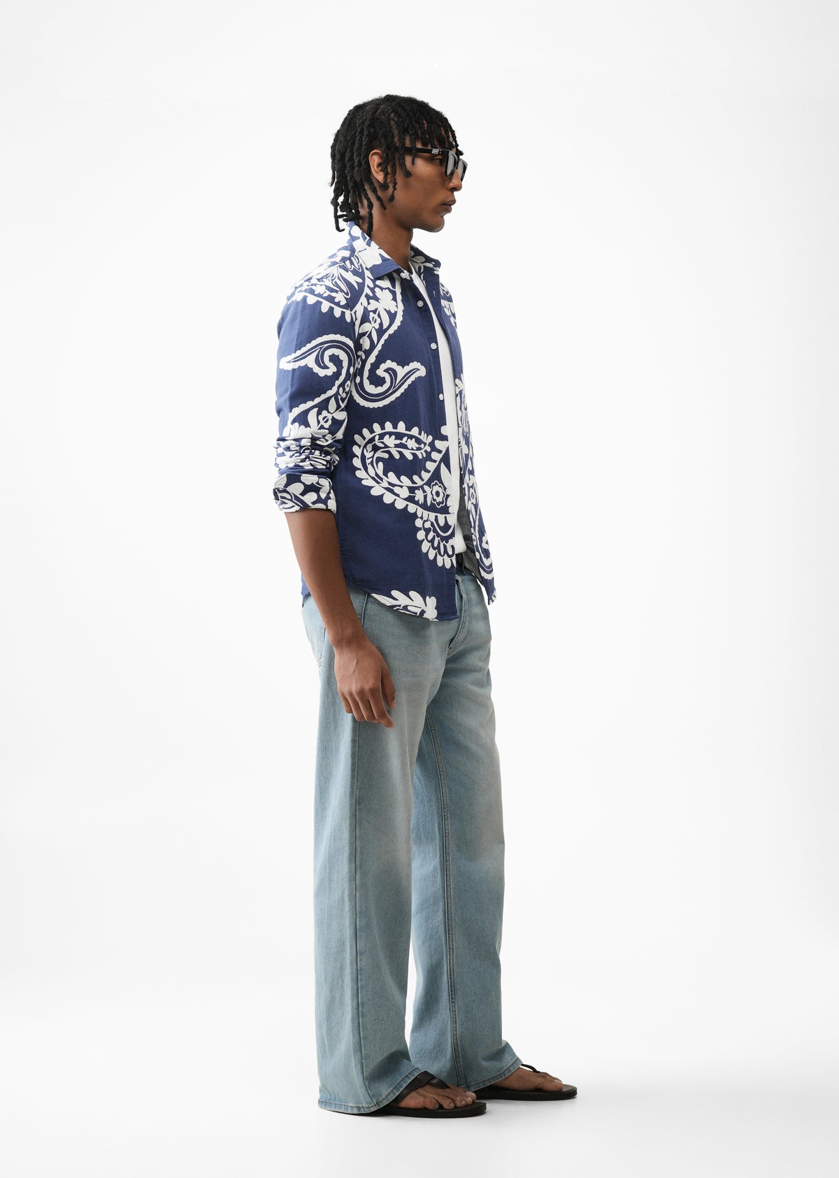 Indigo Pattern Paisley Shirt
