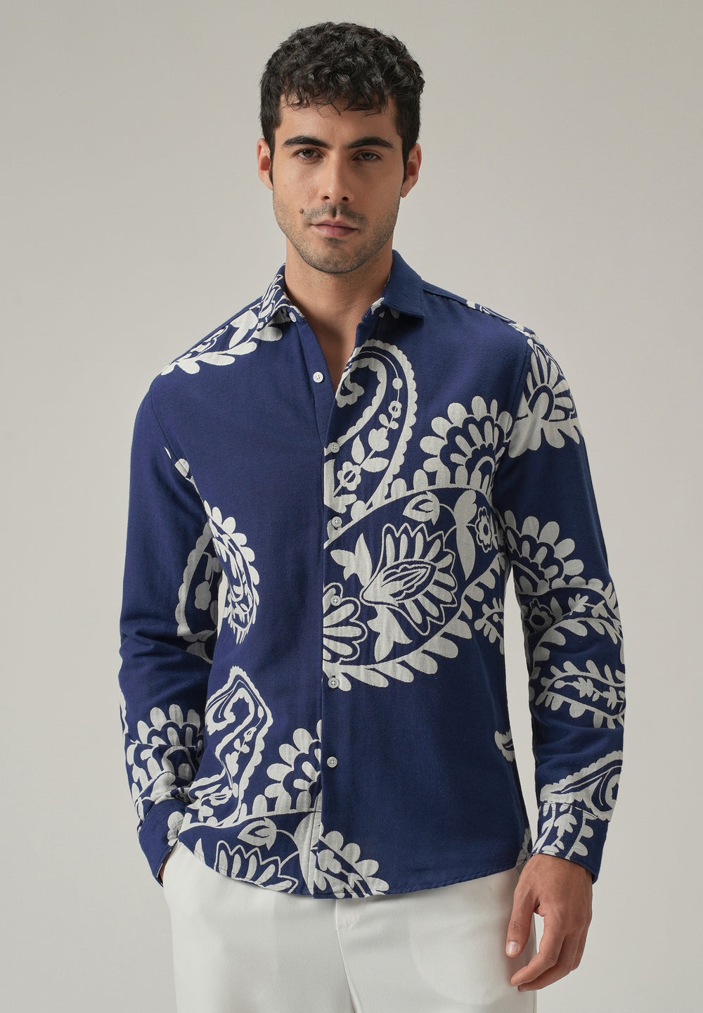 Indigo Paisley Pattern Shirt