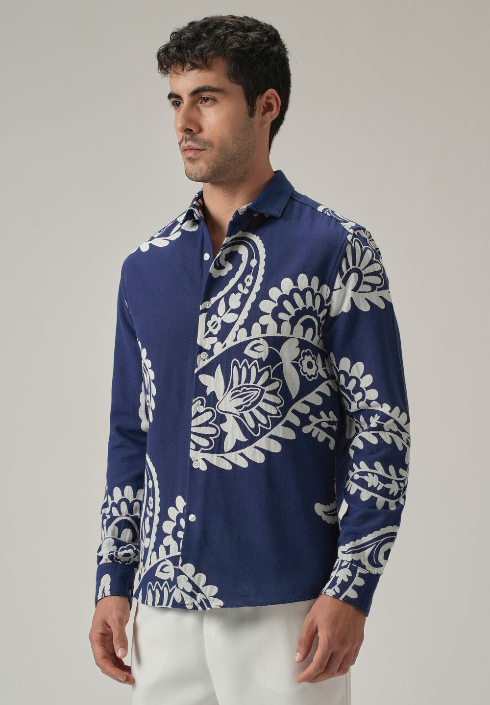 Indigo Paisley Pattern Shirt