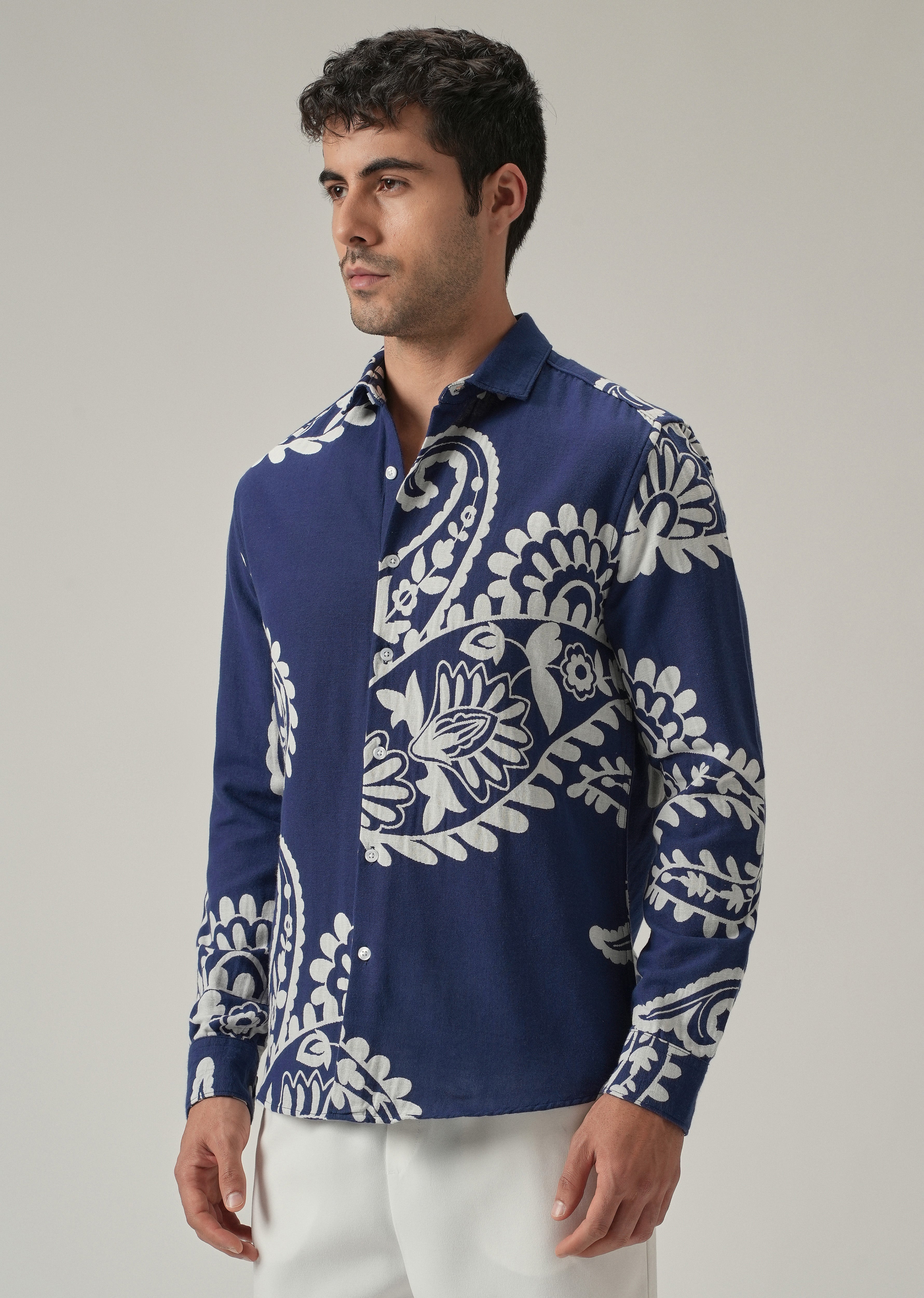 Indigo Paisley Pattern Shirt