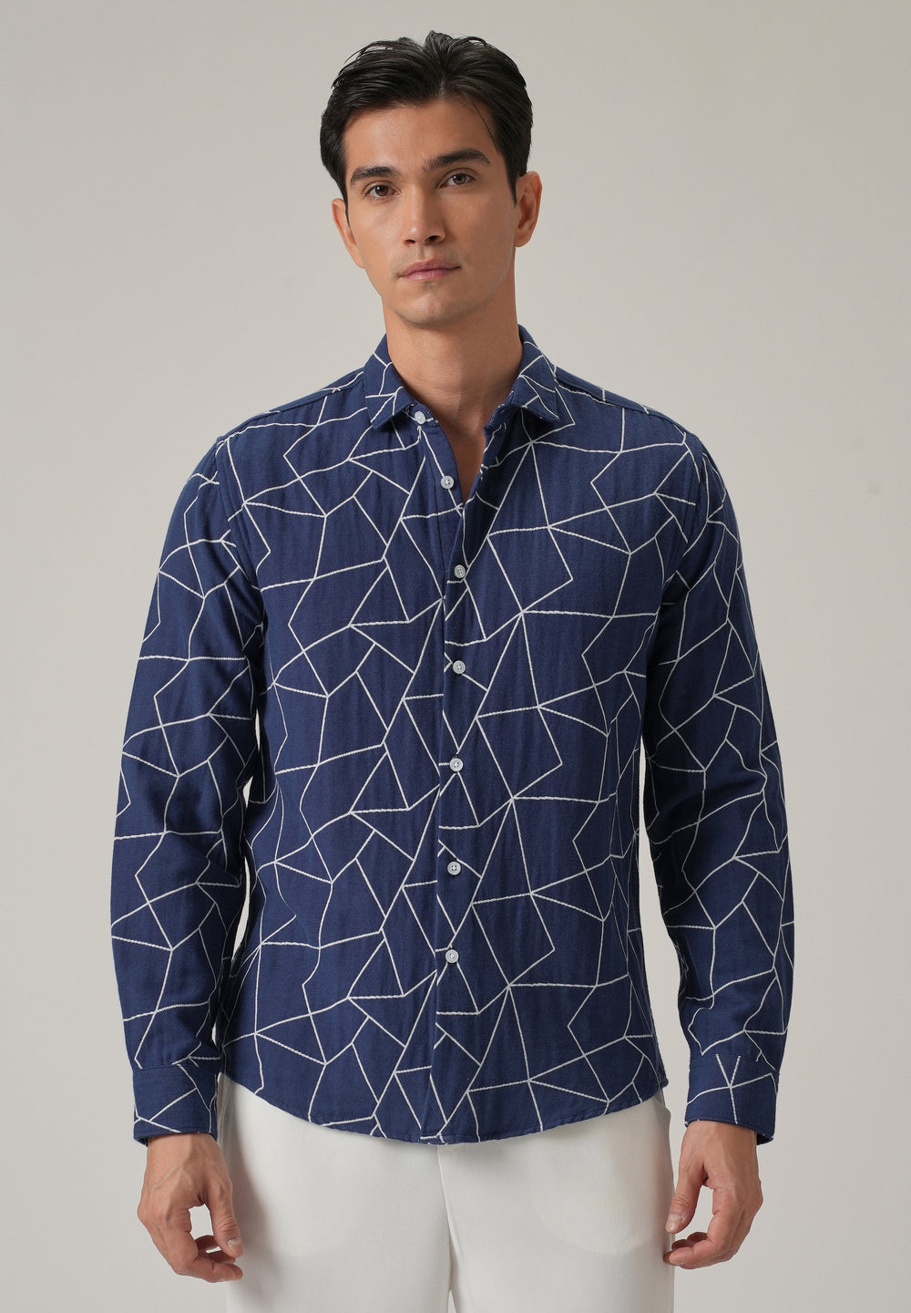 Indigo Prism Pattern Shirt