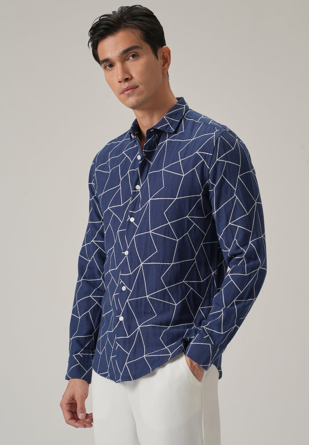 Indigo Prism Pattern Shirt