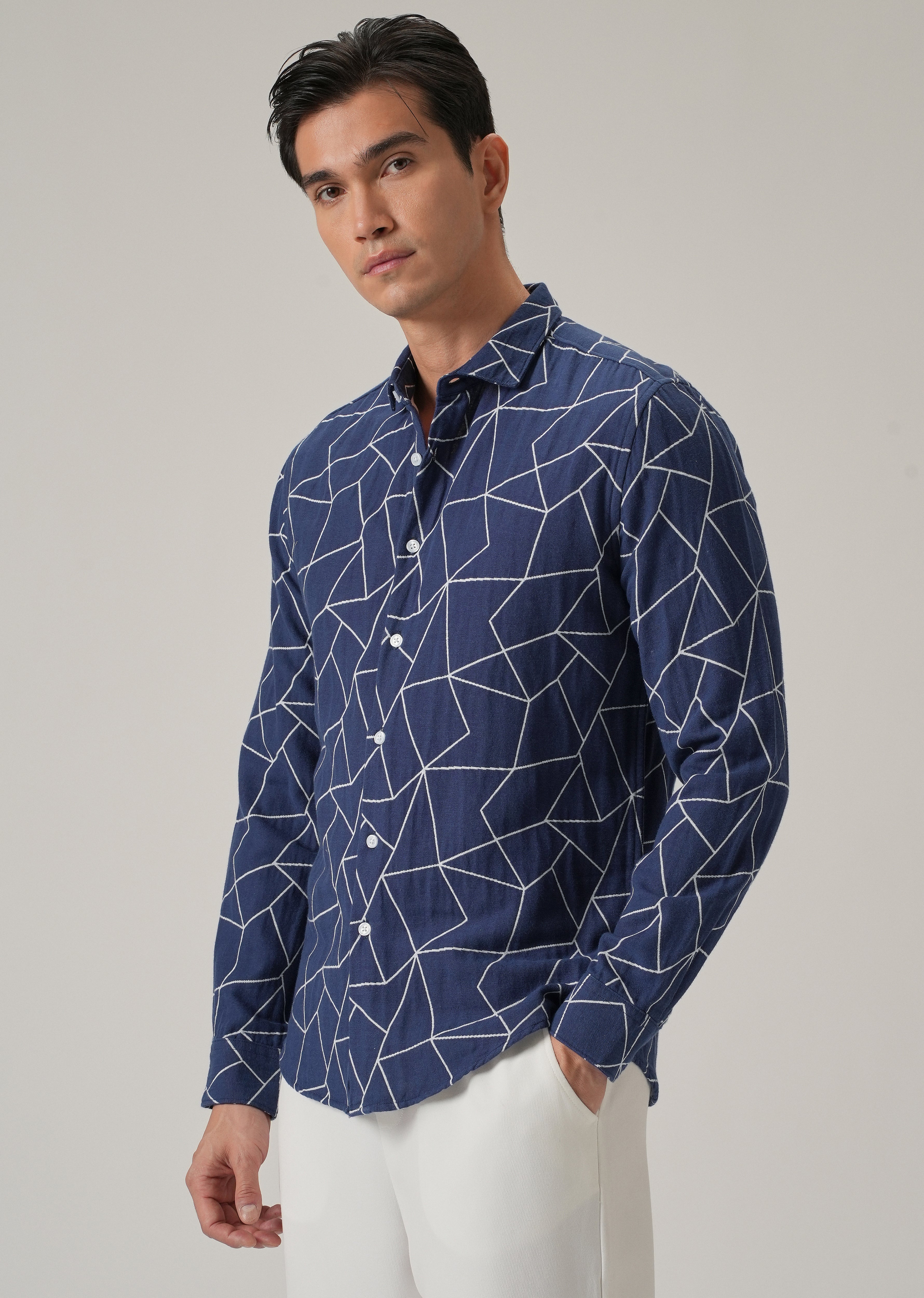 Indigo Prism Pattern Shirt