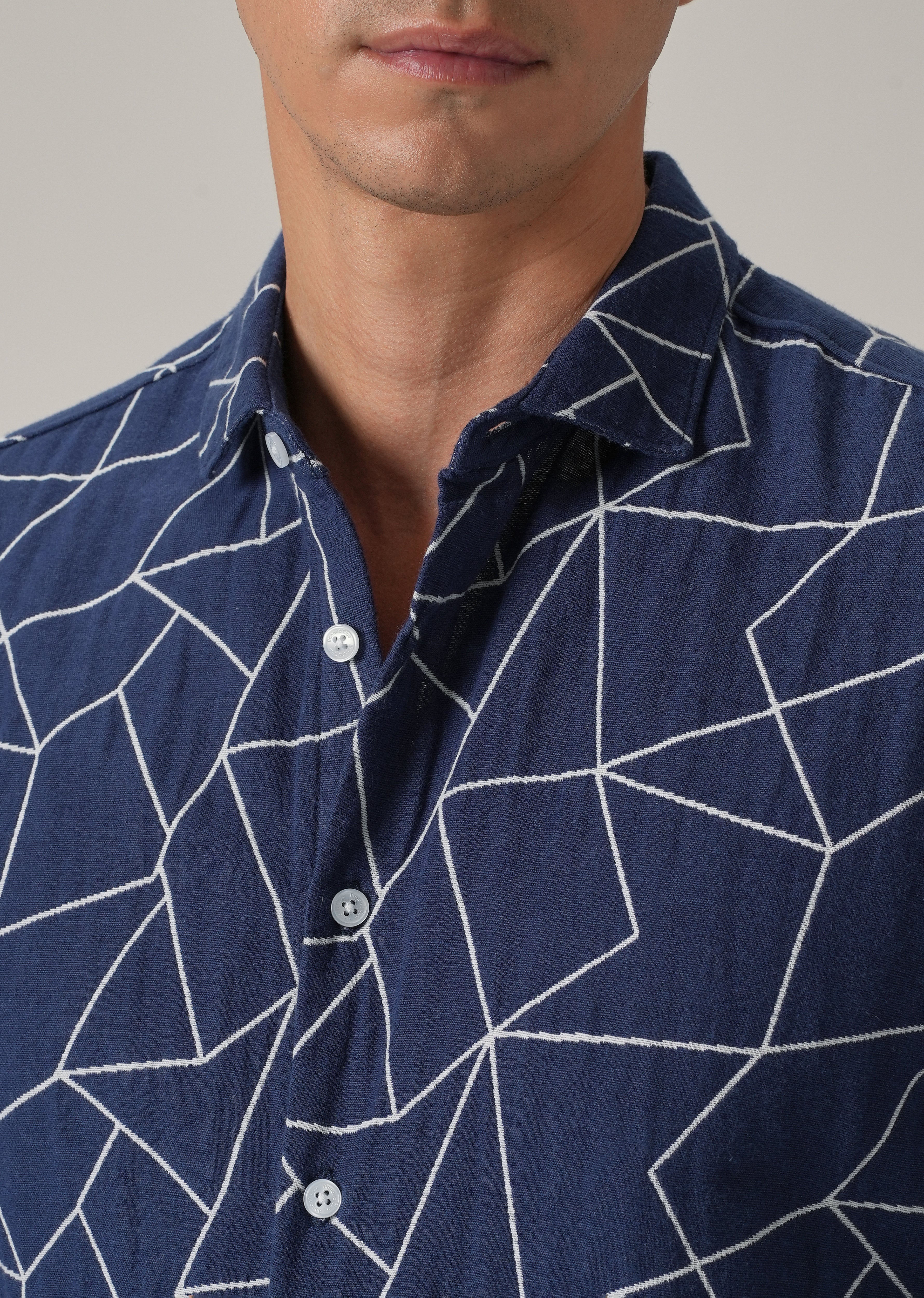 Indigo Prism Pattern Shirt