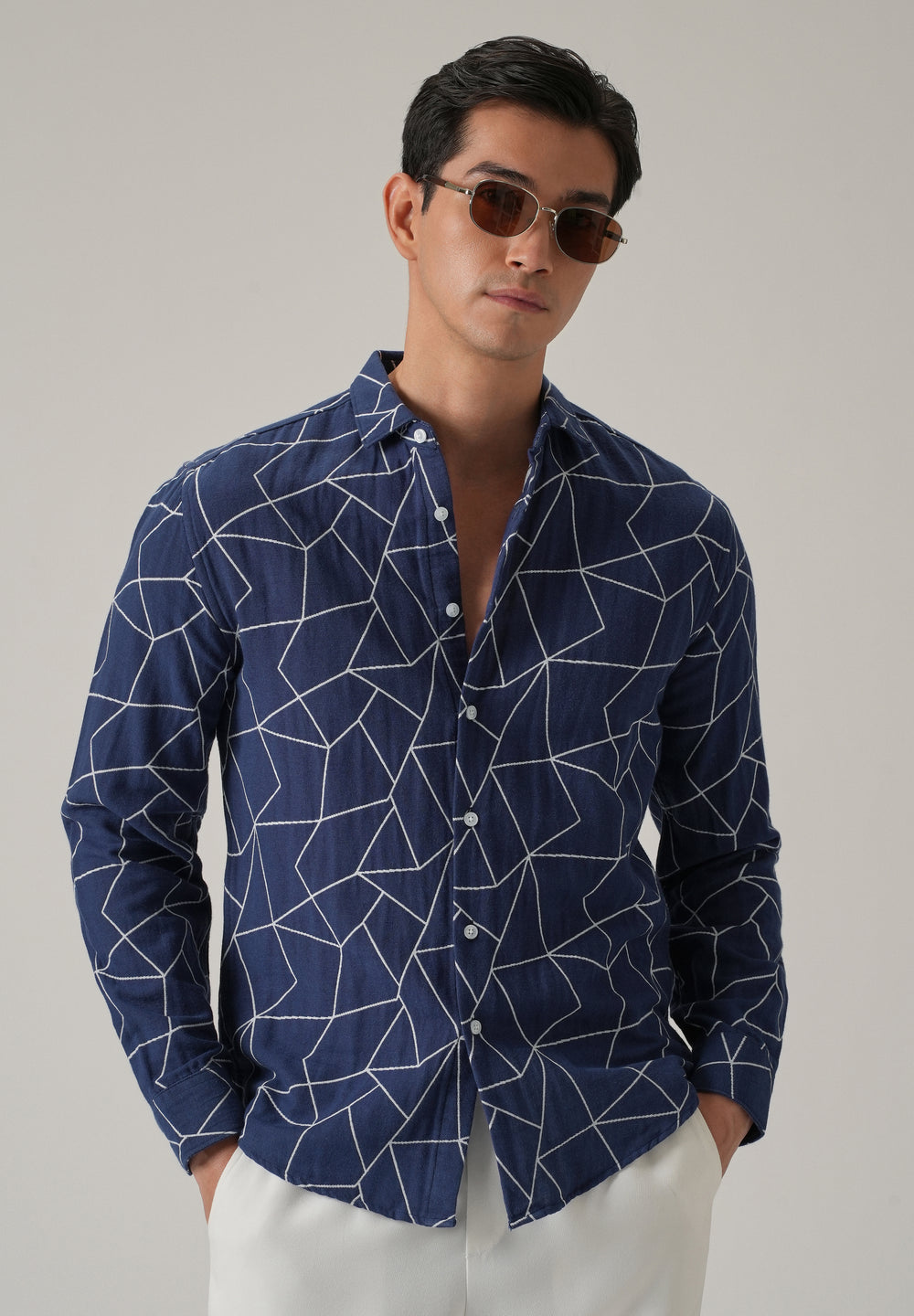 Indigo Prism Pattern Shirt