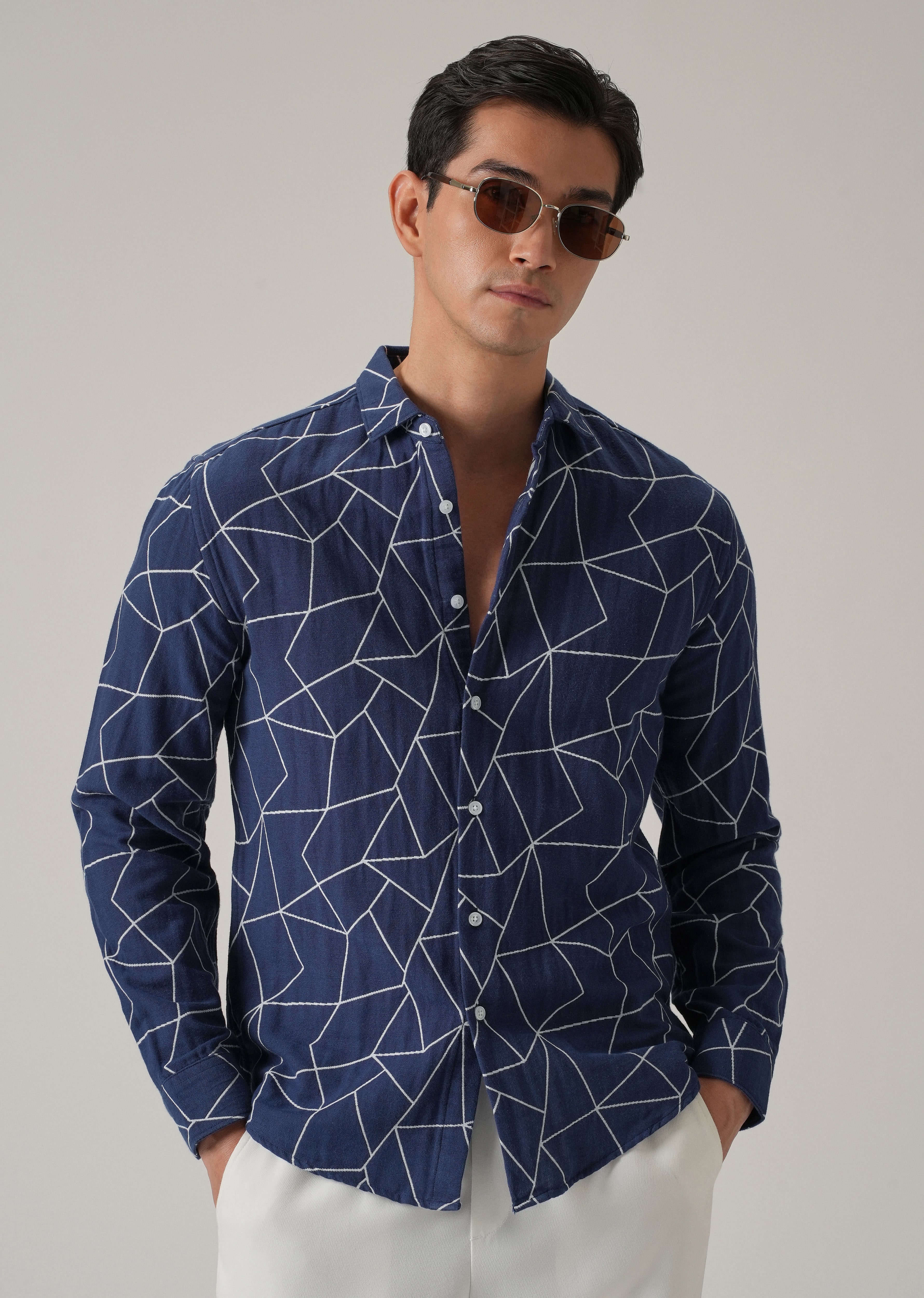 Indigo Prism Pattern Shirt