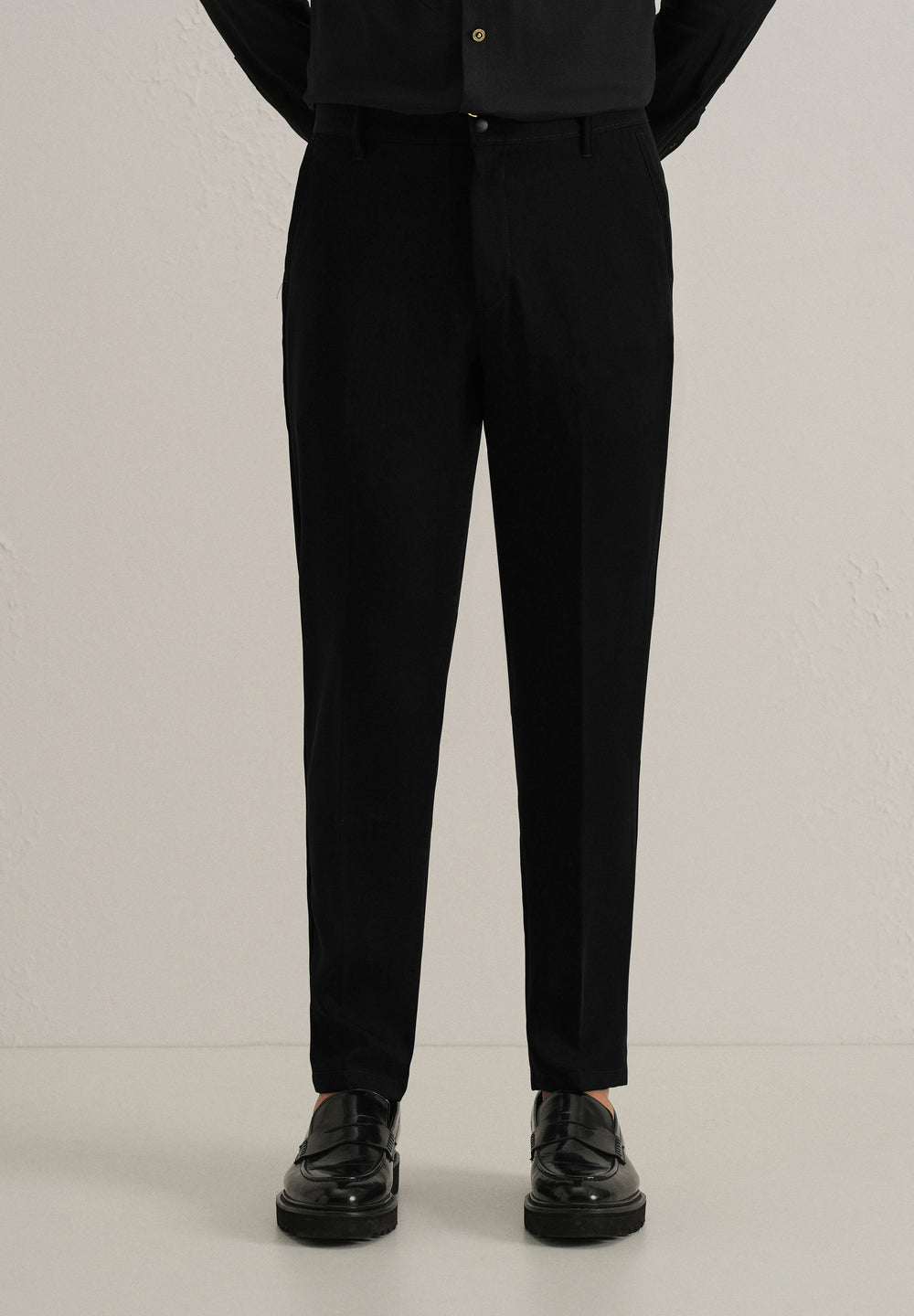 Ink Black Plain Slim Fit Trouser