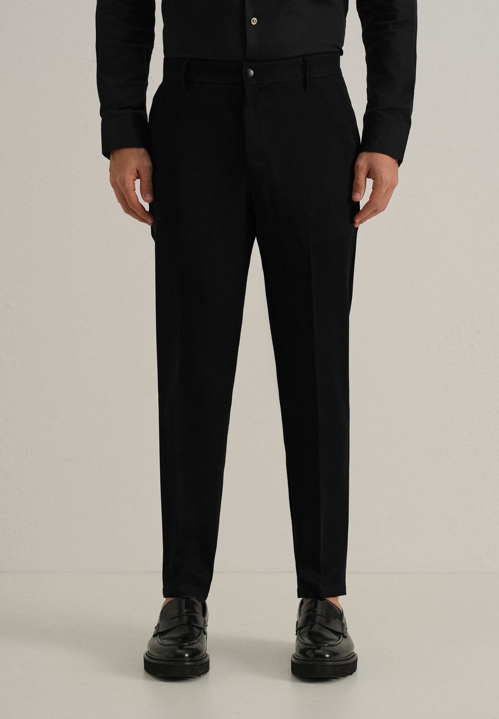 Ink Black Plain Slim Fit Trouser