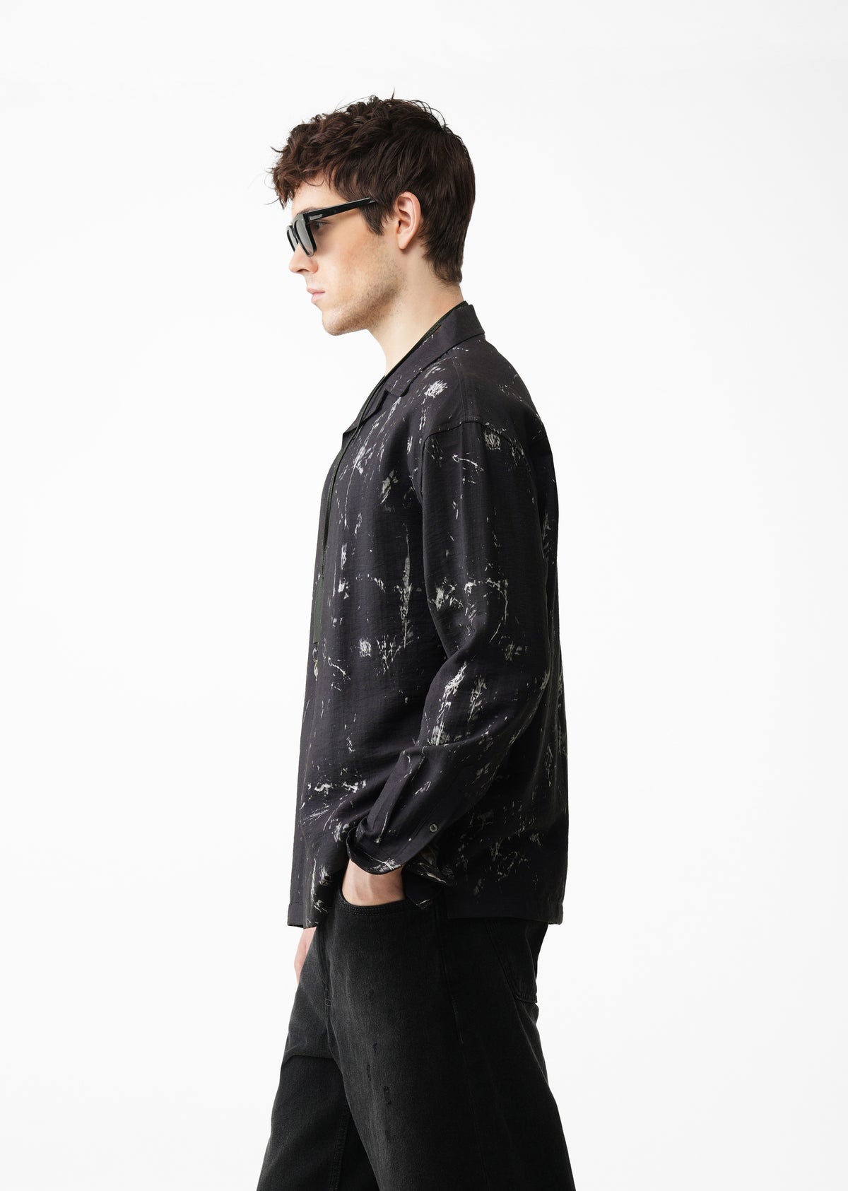 Ink Blue Abstract Printed Shirt