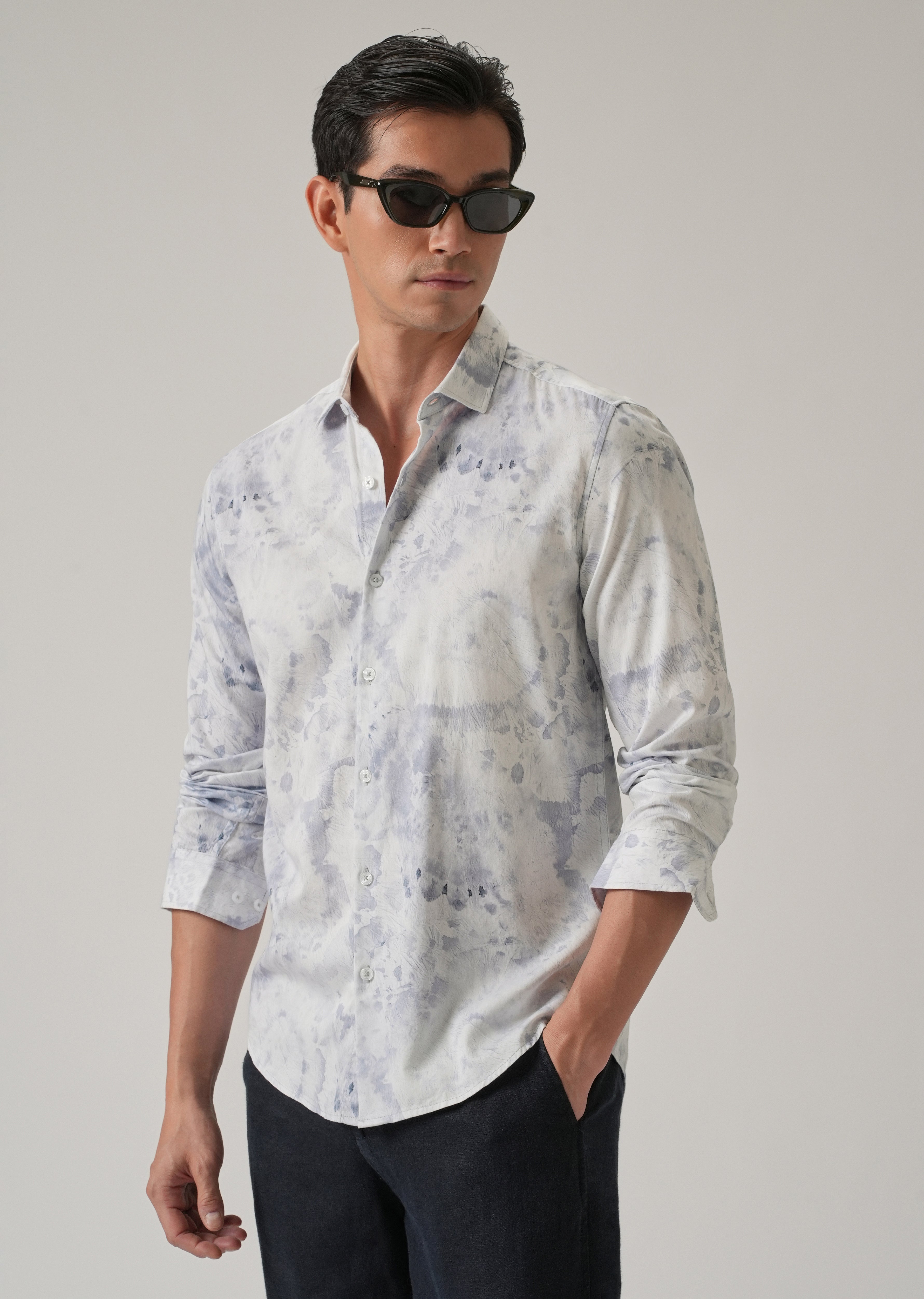 Ink Blue Print Shirt