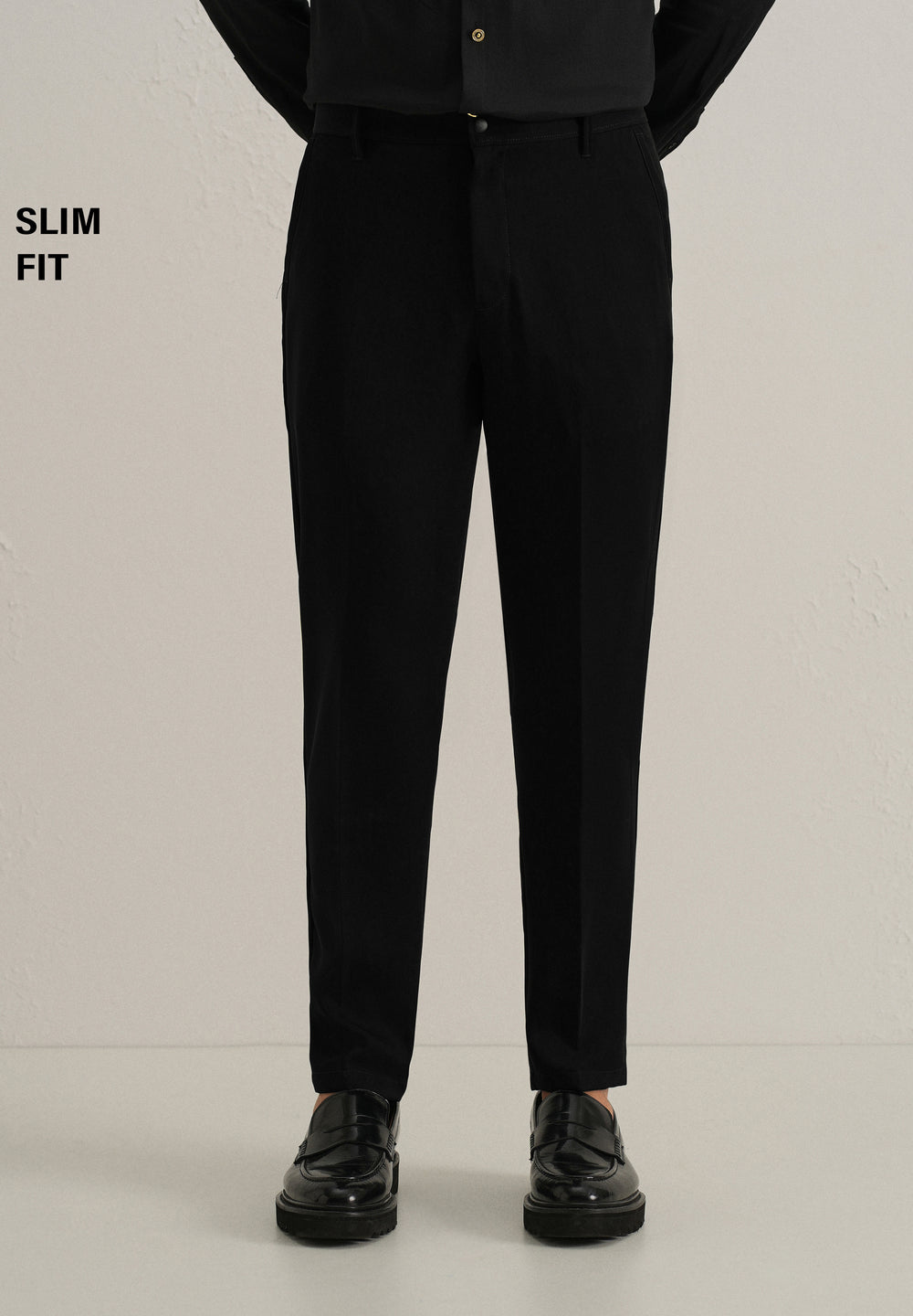 Ink Black Plain Slim Fit Trouser